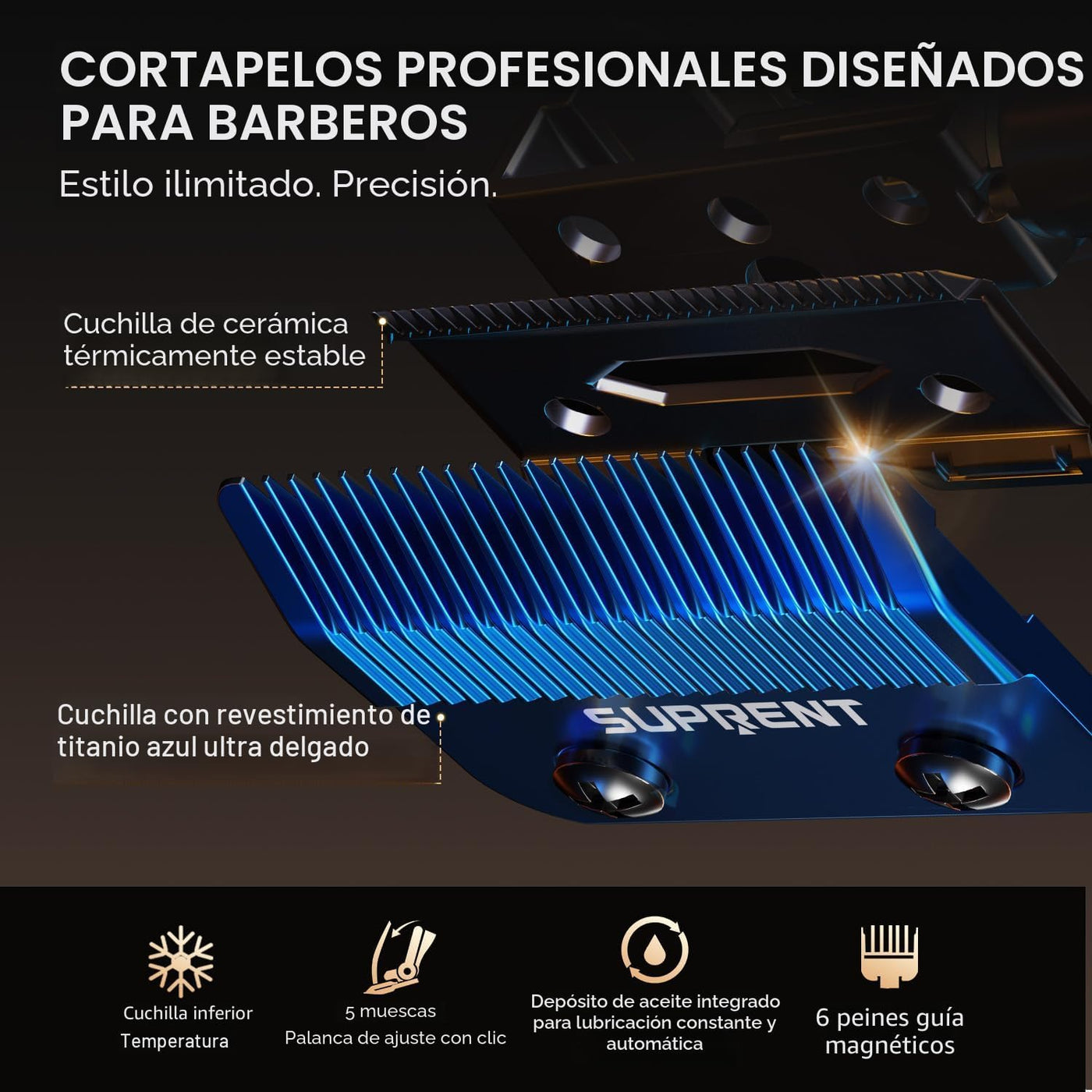 SUPRENT Cortapelos Profesionales para Hombres, juego de cortapelos...