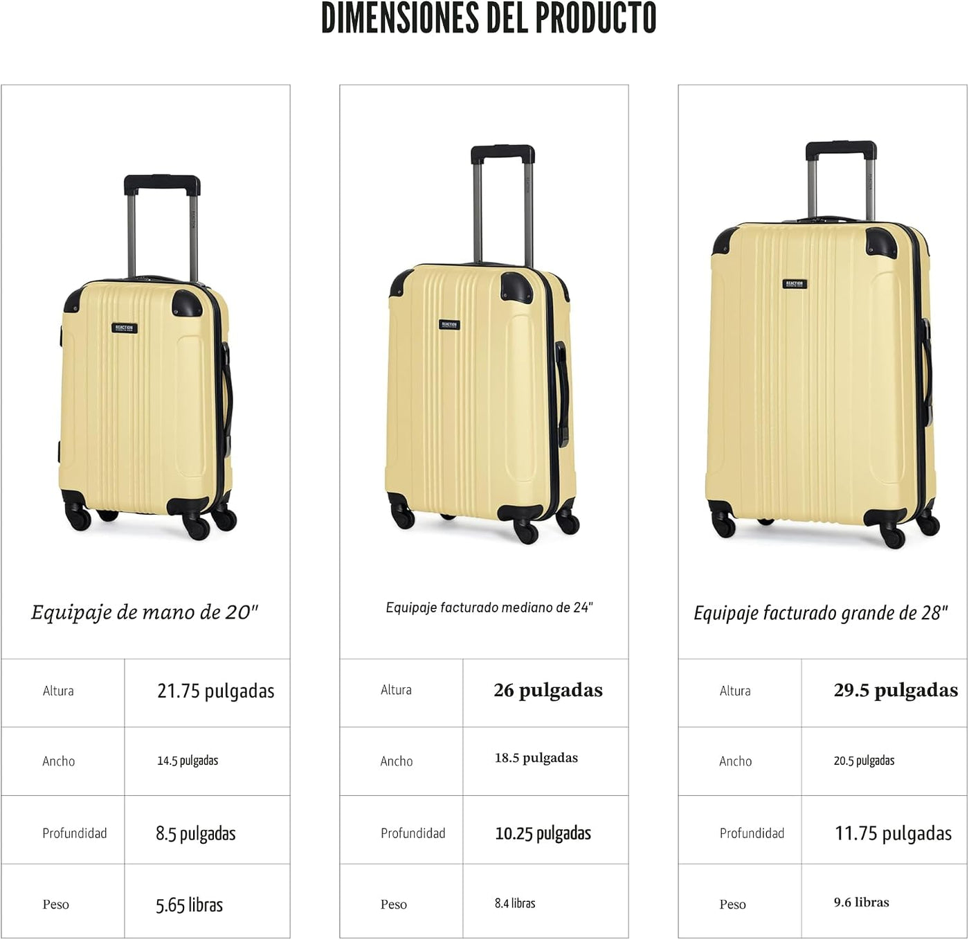Kenneth Cole REACTION Out Of Bounds Equipaje Giratorio Ligero de 4...
