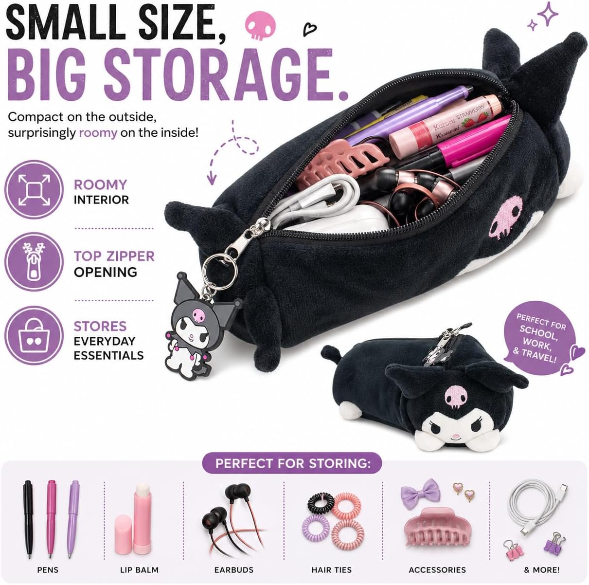 AI ACCESSORY INNOVATIONS Kuromi Estuche de Almacenamiento Multifunc...