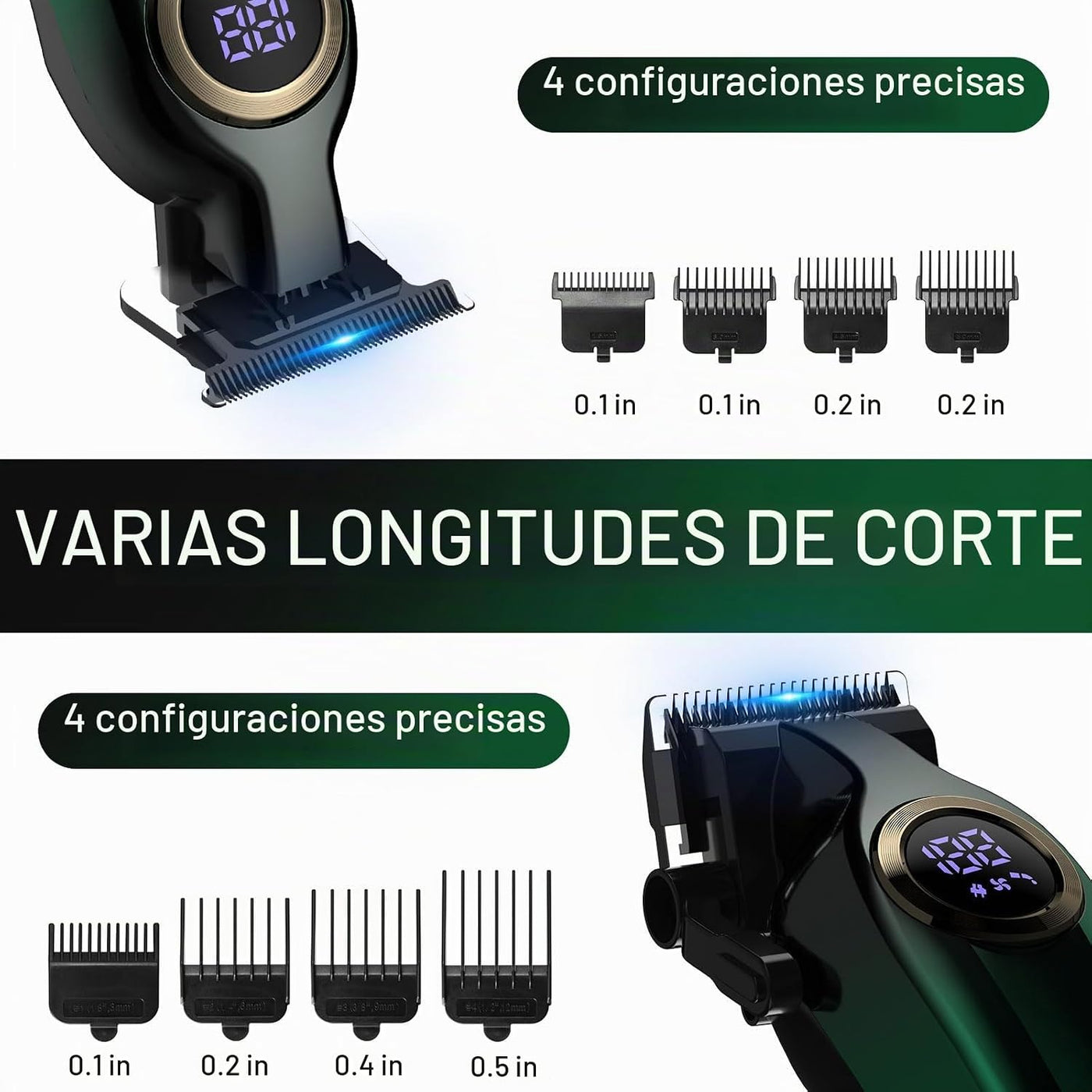 BILLAR® Cortapelos para hombres con recortador de barba, juego de c...