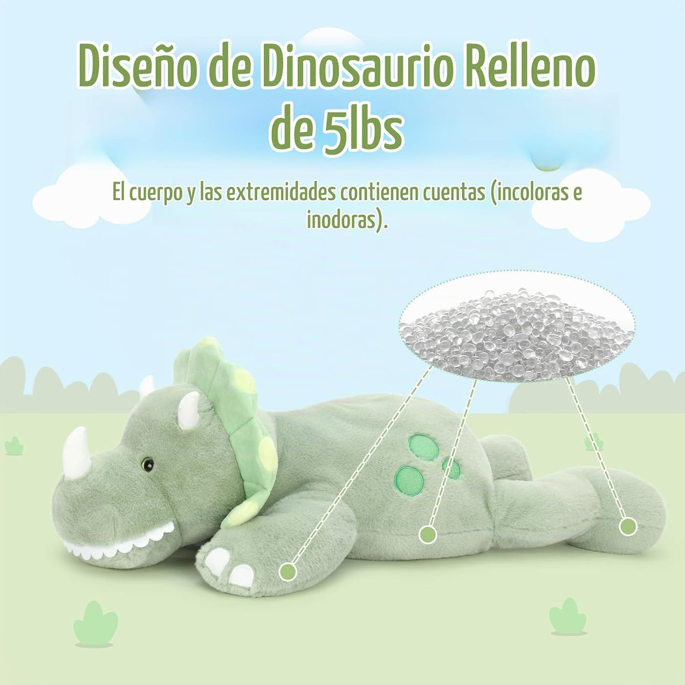Tezituor Animales de peluche de dinosaurio de 5 libras, 32 pulgadas...