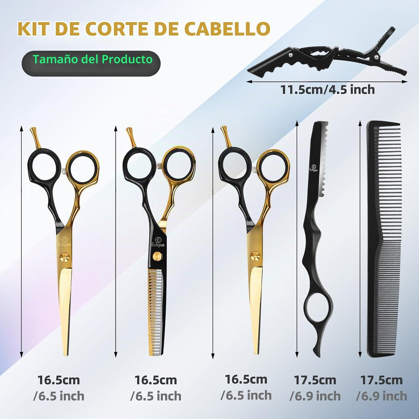 ETHTXE - Tijeras profesionales de corte de cabello, tijeras de barb...