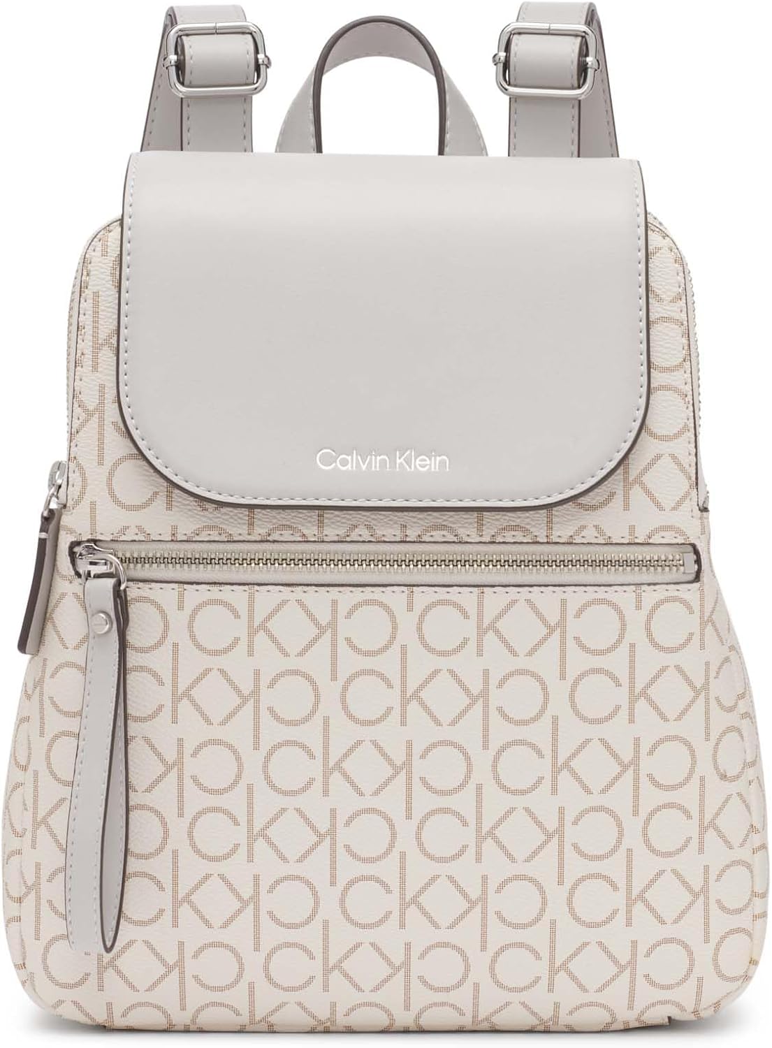 Calvin Klein Mochila Elaine Signature con solapa para mujer, Tamaño único