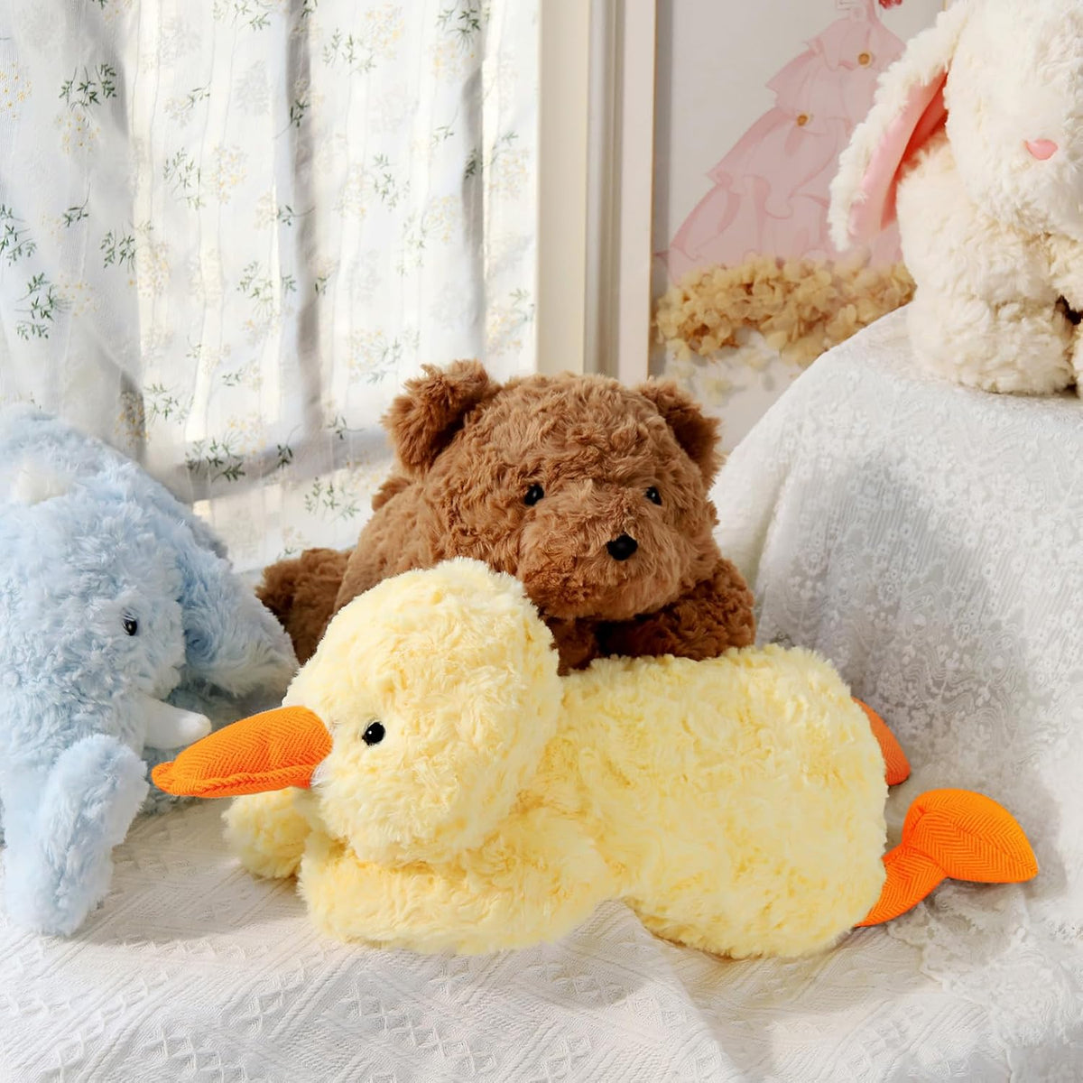 IFX24 Peluche de pato suave con peso de 20.5 pulgadas, 2 libras, ju...