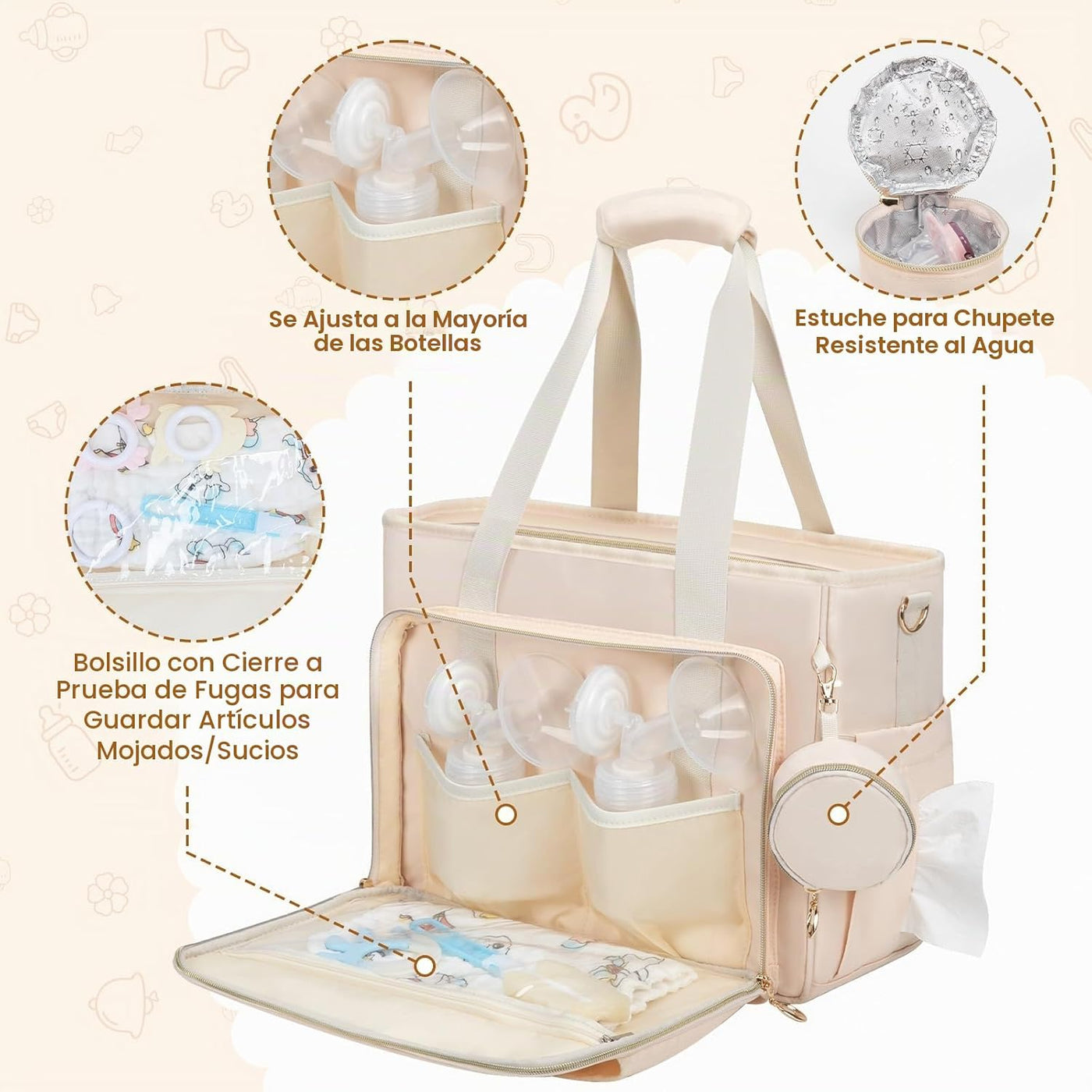 GDNasist Bolsa de pañales, bolsa de pañales de viaje de gran capaci...