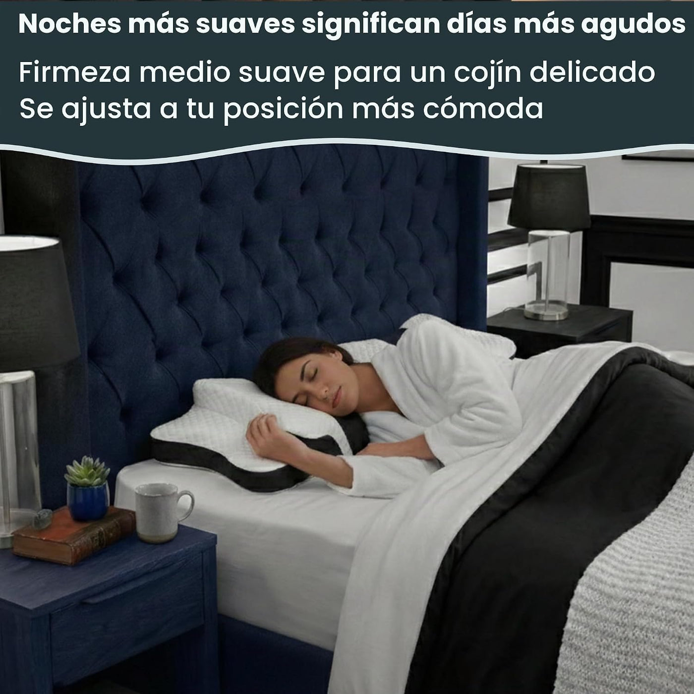 piluxx Almohada cervical ergonómica para dormir \u2013 Almohada cer...