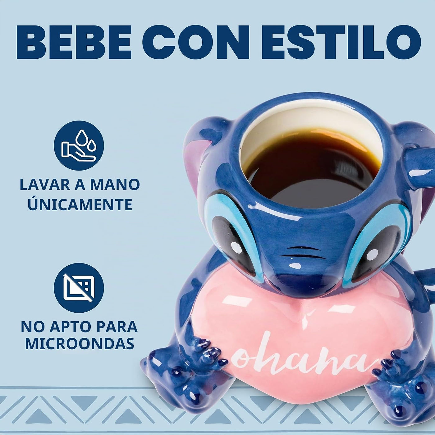 Silver Buffalo Disney Lilo and Stitch Ohana - Taza esculpida en 3D,...