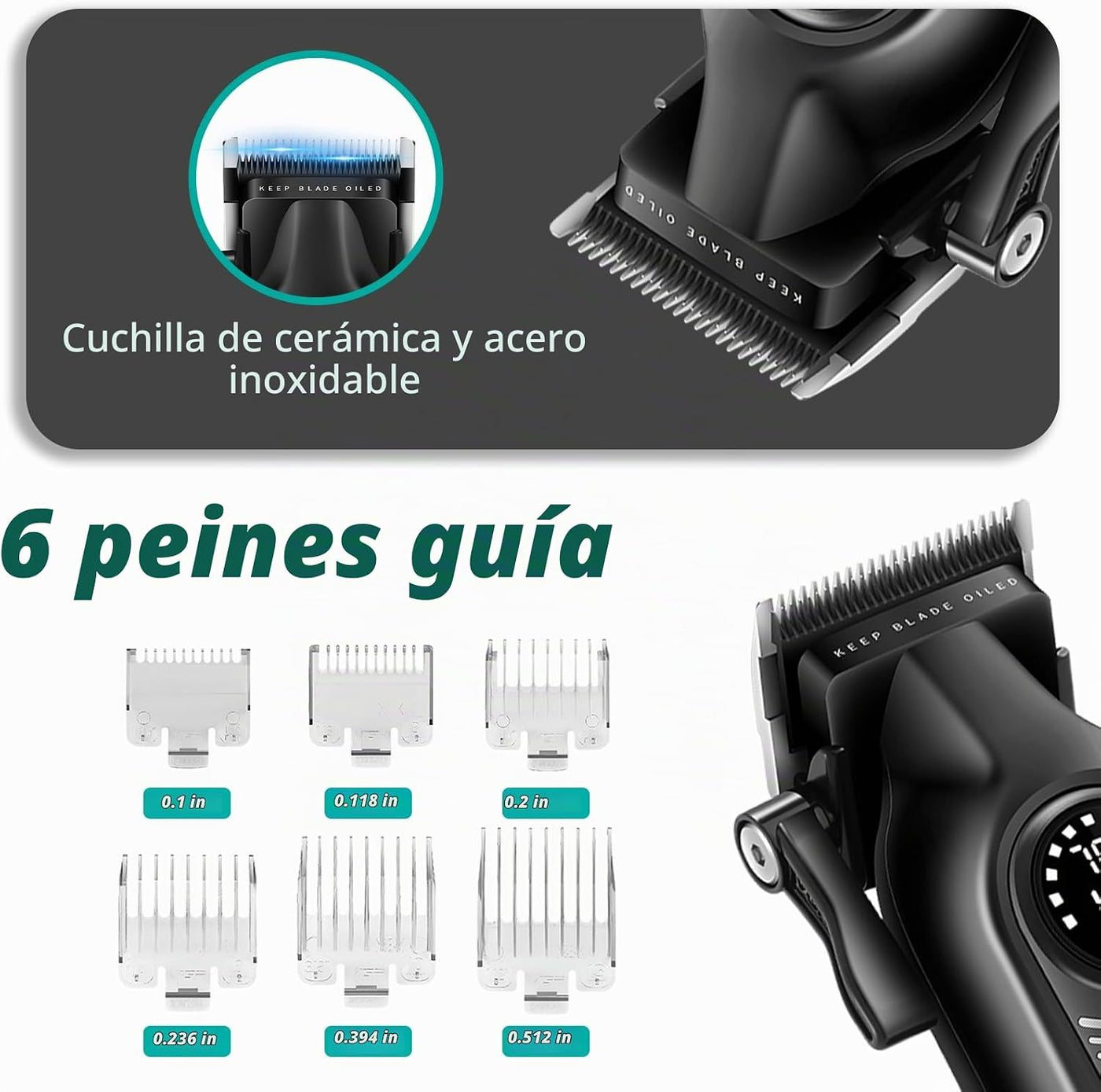 VGR V-196 - Cortapelos para hombres, inalámbrica, profesional, con...