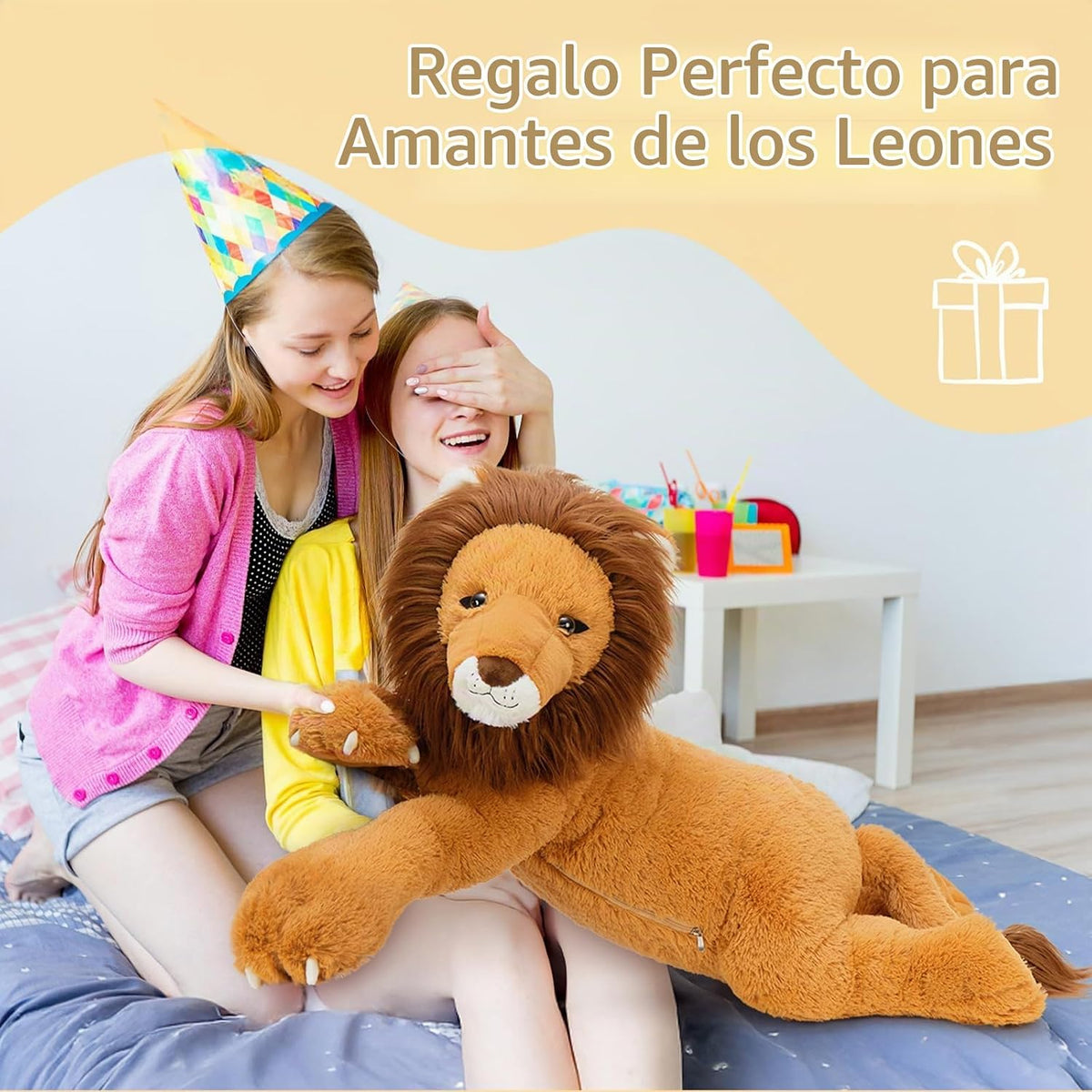 Tezituor Animales de Peluche de León Gigante de 43.3 pulgadas, Jugu...