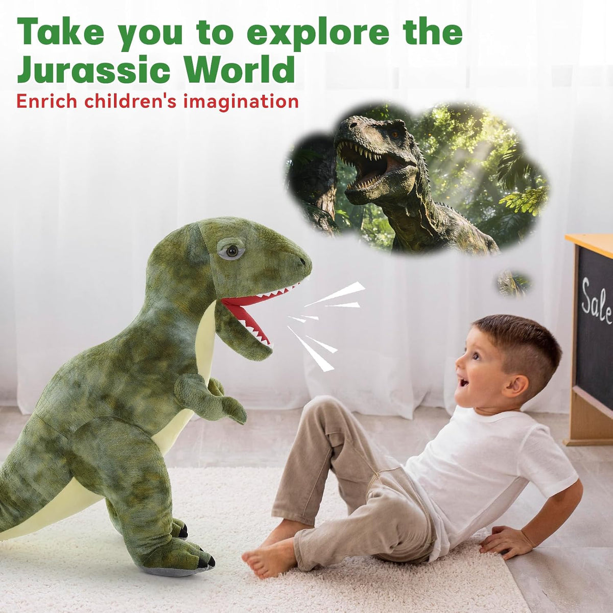 MorisMos Peluche de dinosaurio T-Rex gigante de 36 pulgadas, juguet...