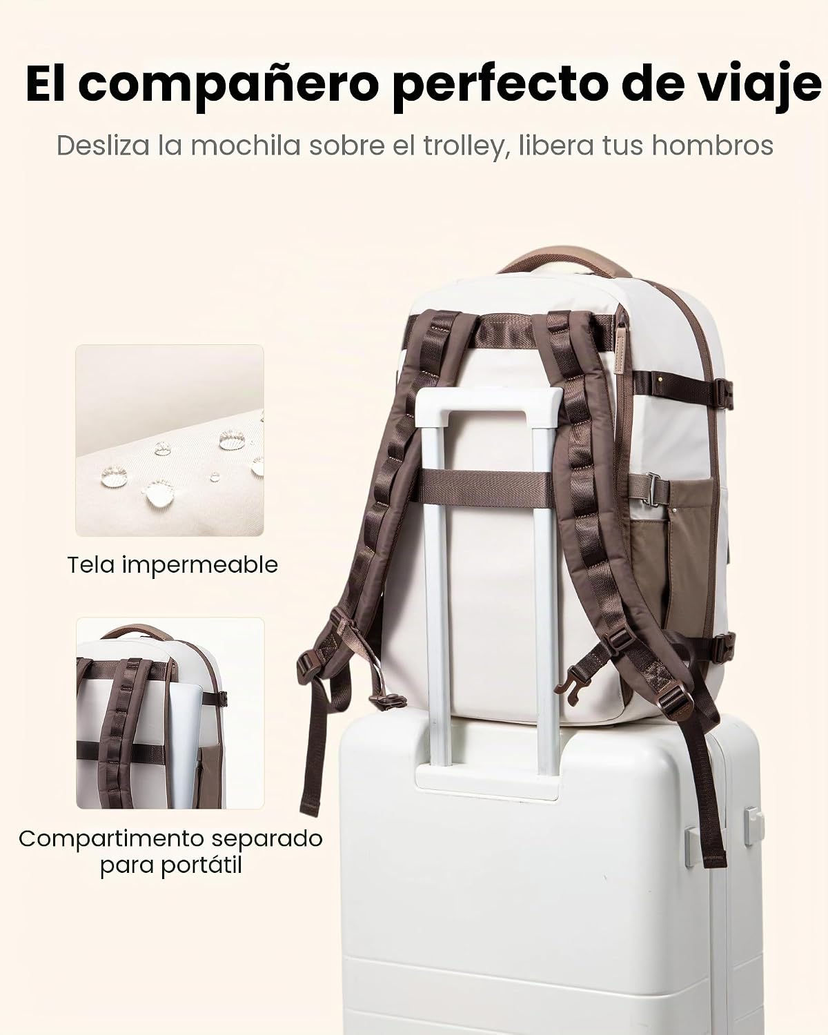 LOVEVOOK Mochila de viaje de 40L para mujer, equipaje de mano aprob...