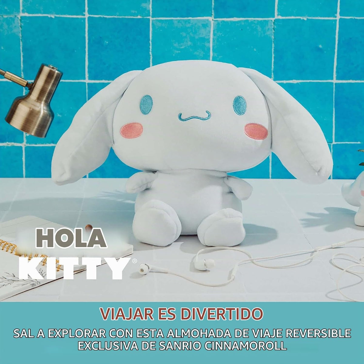Sanrio Cinnamoroll - Almohada cervical reversible y felpa para adul...