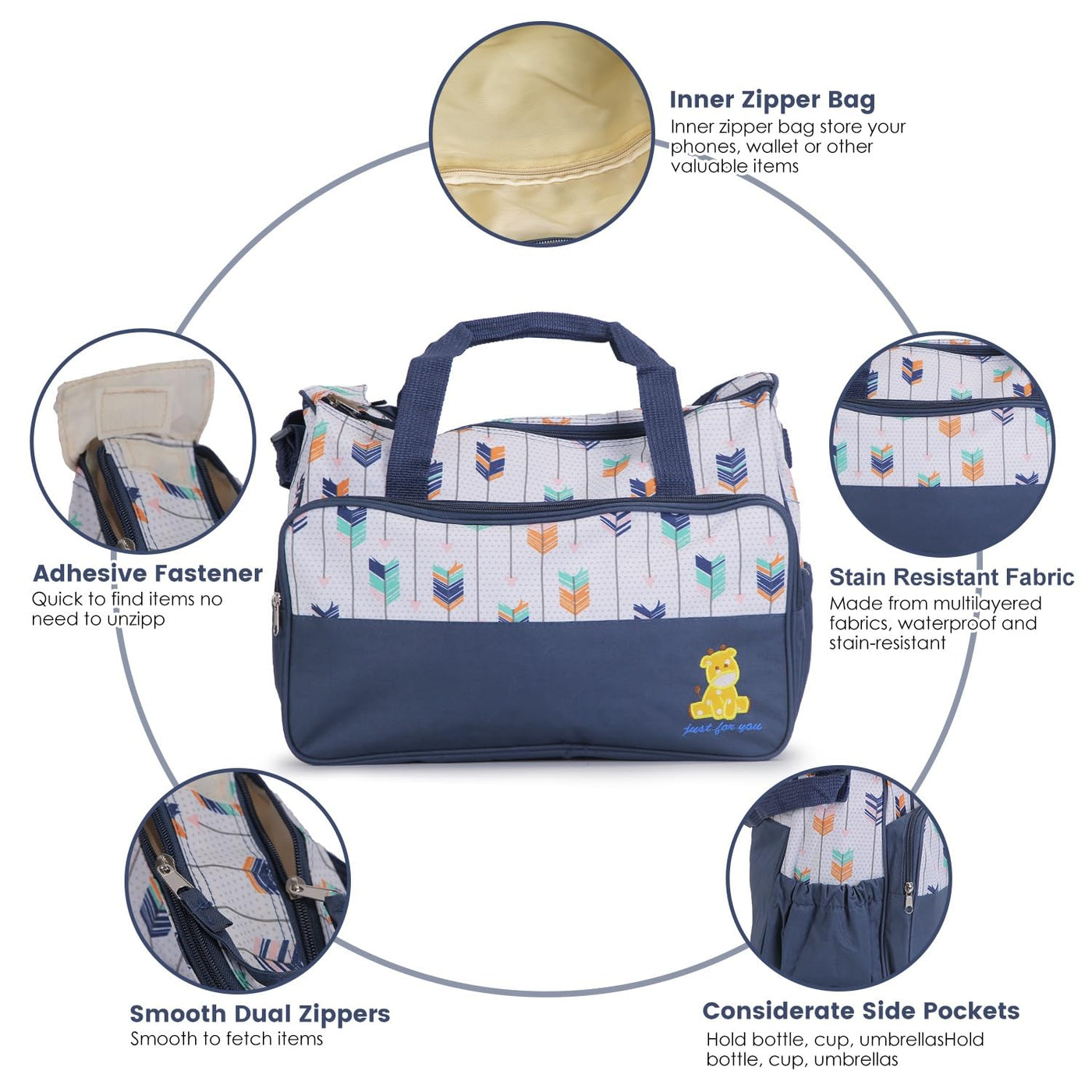 Moclever Juego de 5 bolsas de pañales para bebé, bolsas de bebé par...