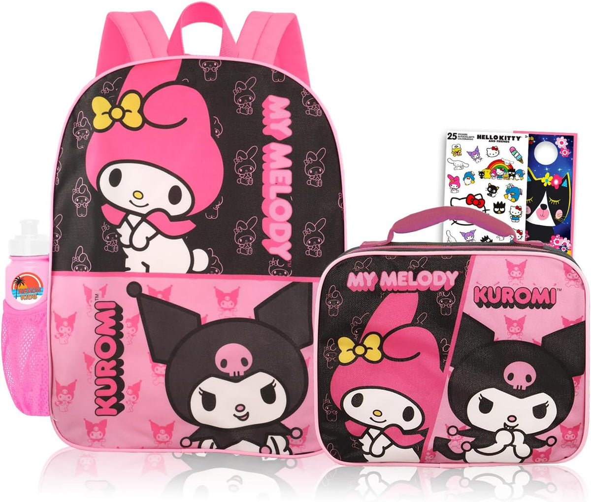 My Melody Kuromi - Juego de mochila y lonchera para niñas, paquete...