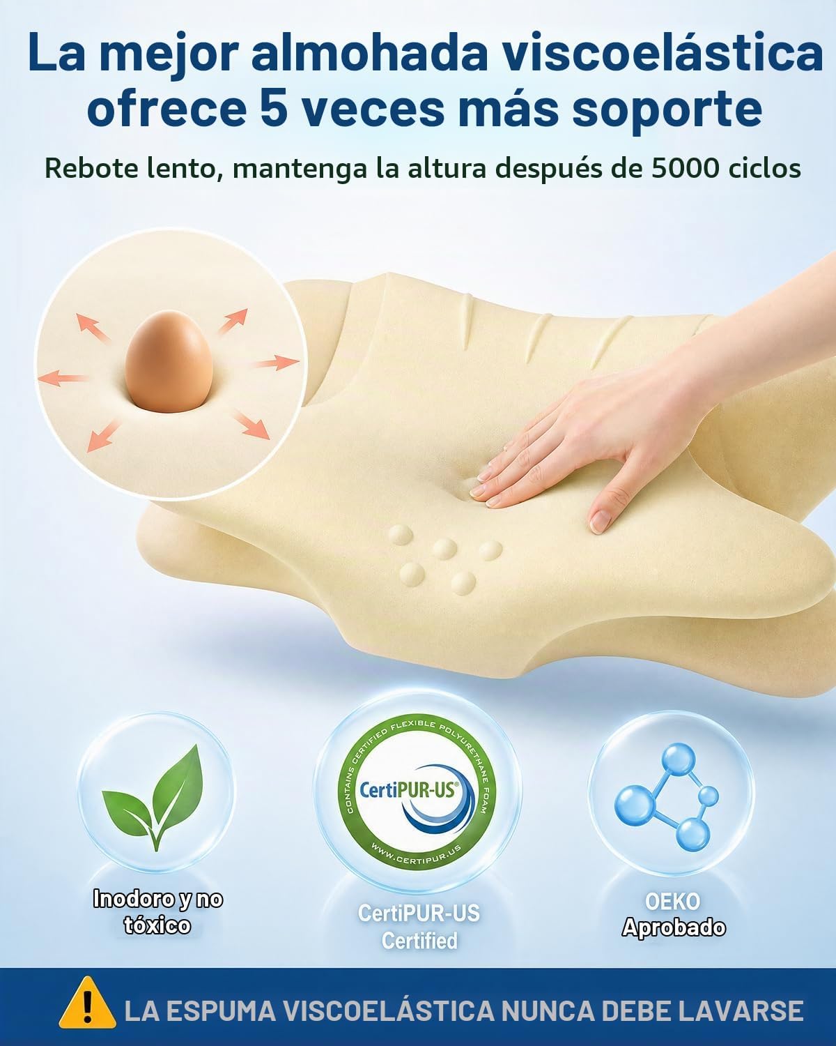 Almohada cervical para el cuello para aliviar el dolor, almohada er...