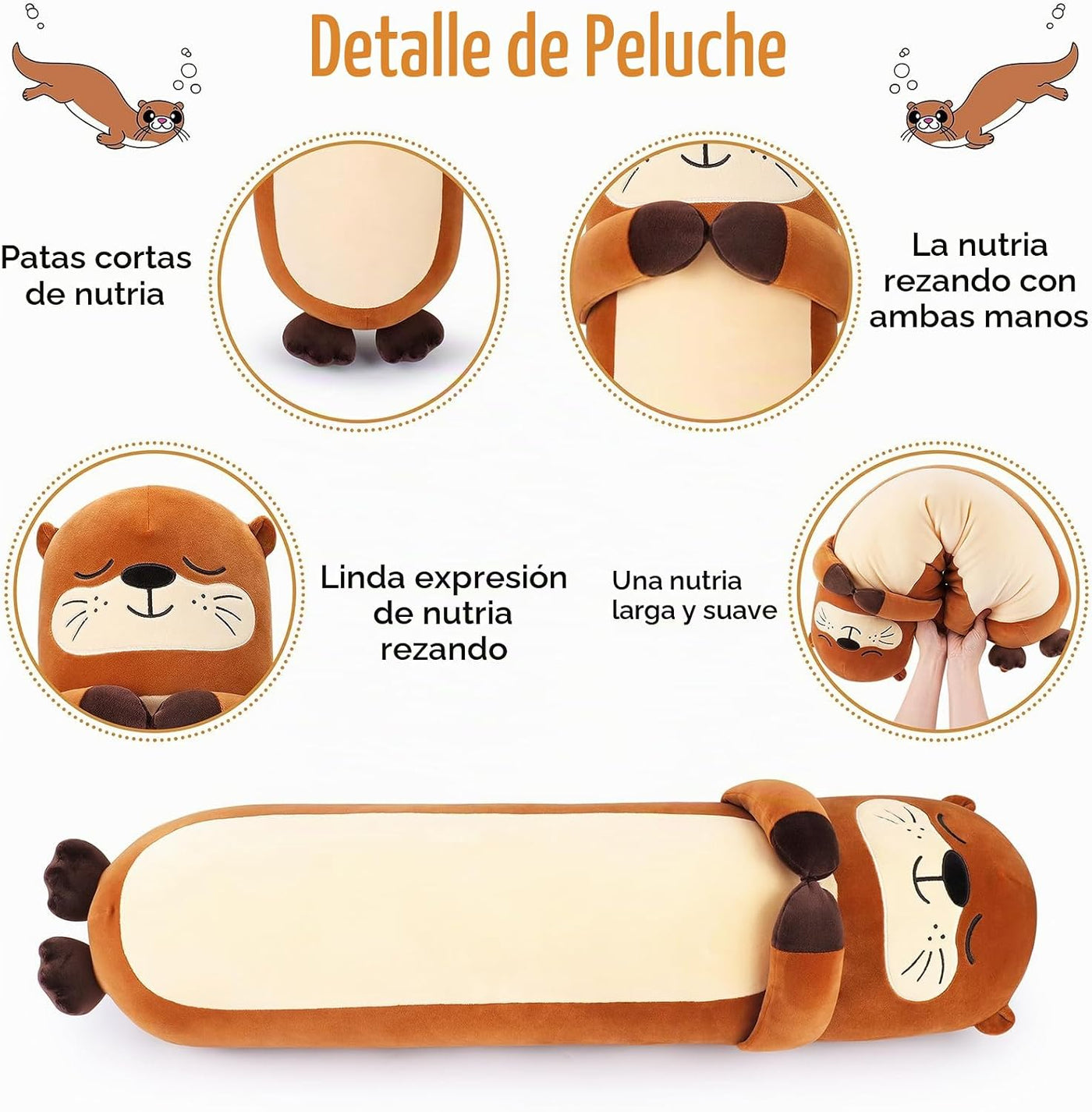 Sprinqdawin Animales de peluche de nutria grande, 33.5 pulgadas de...