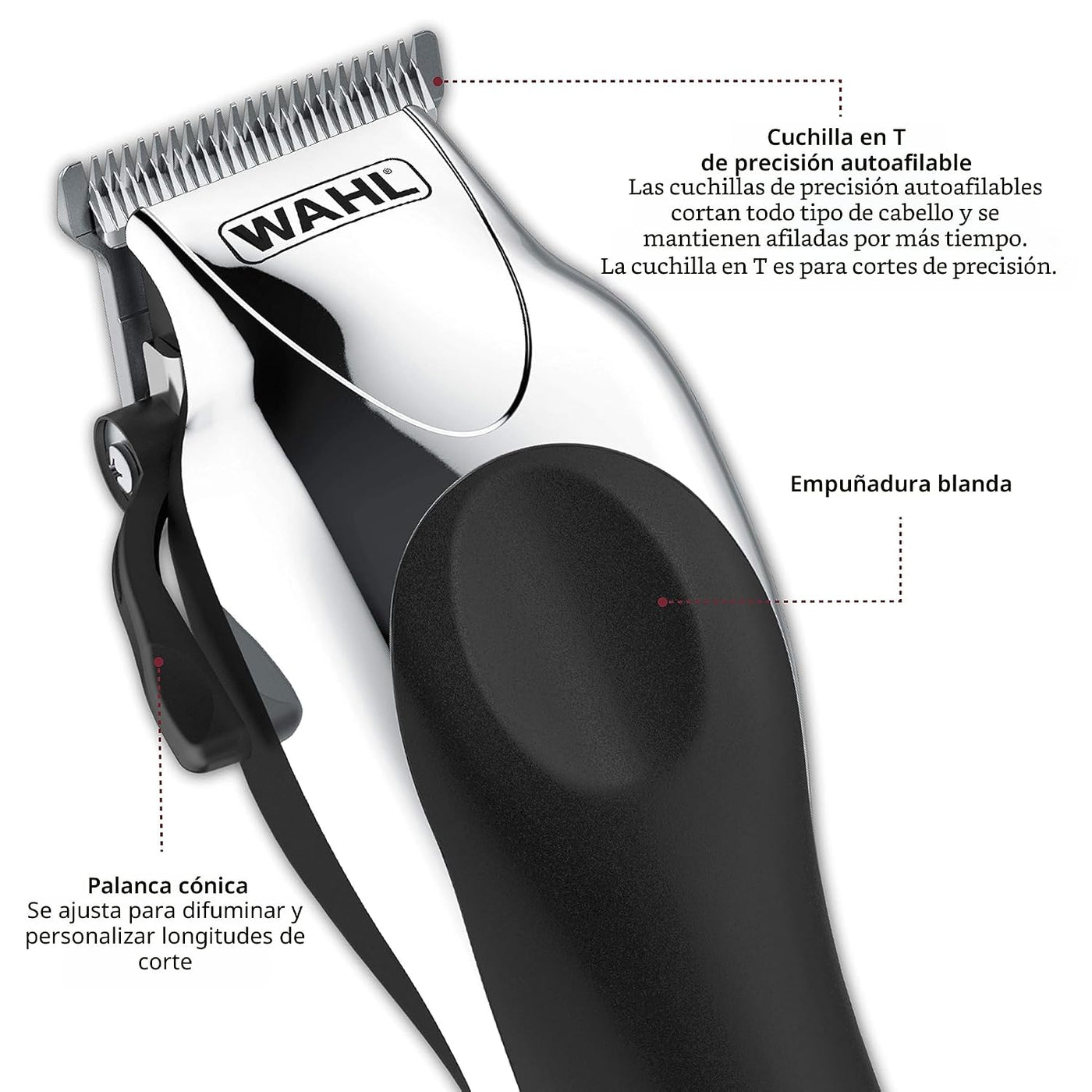 Wahl Máquina cortadora de cabello de lujo, cromada, profesional, in...