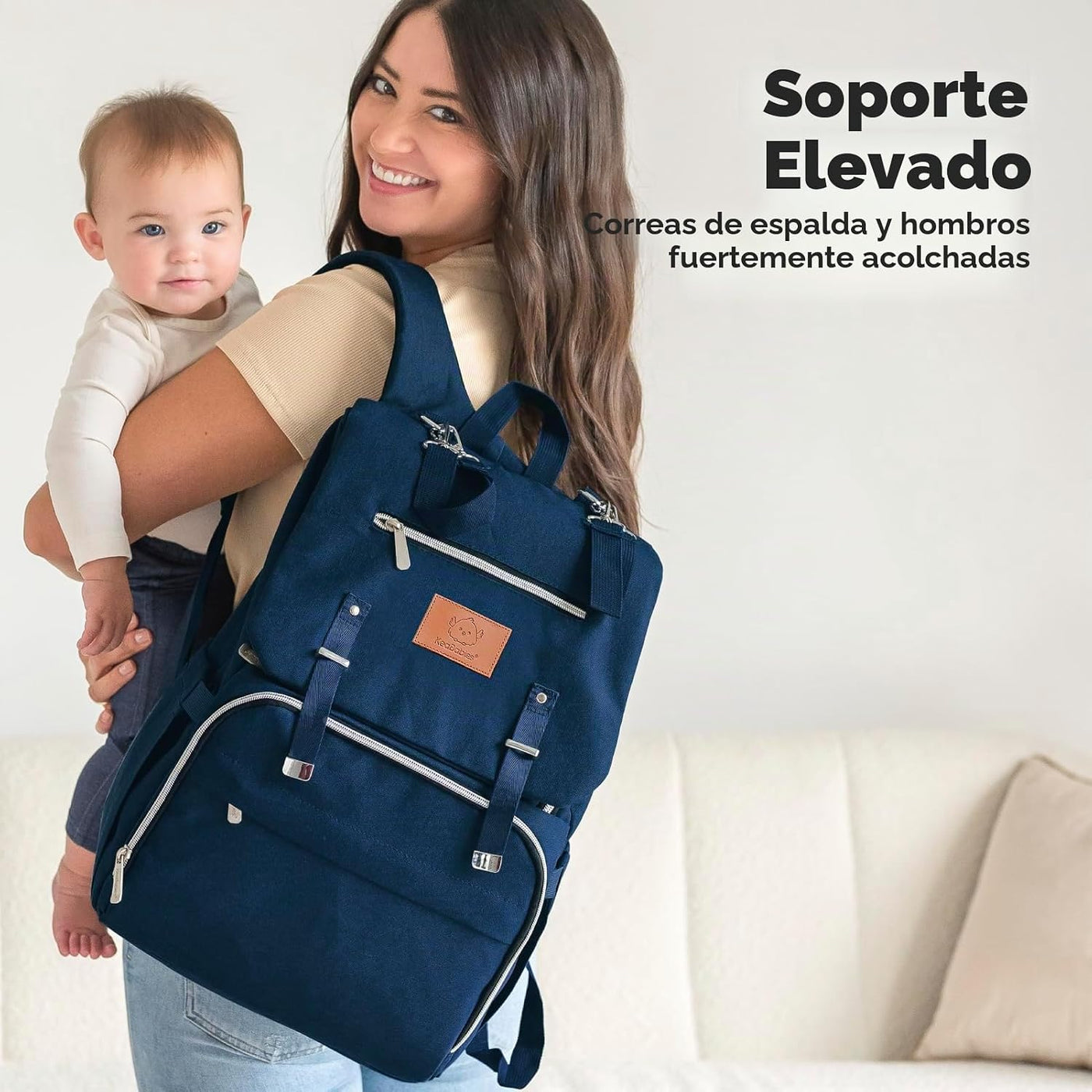 KeaBabies Mochila para pañales para bebé con cambiador, grande (azu...