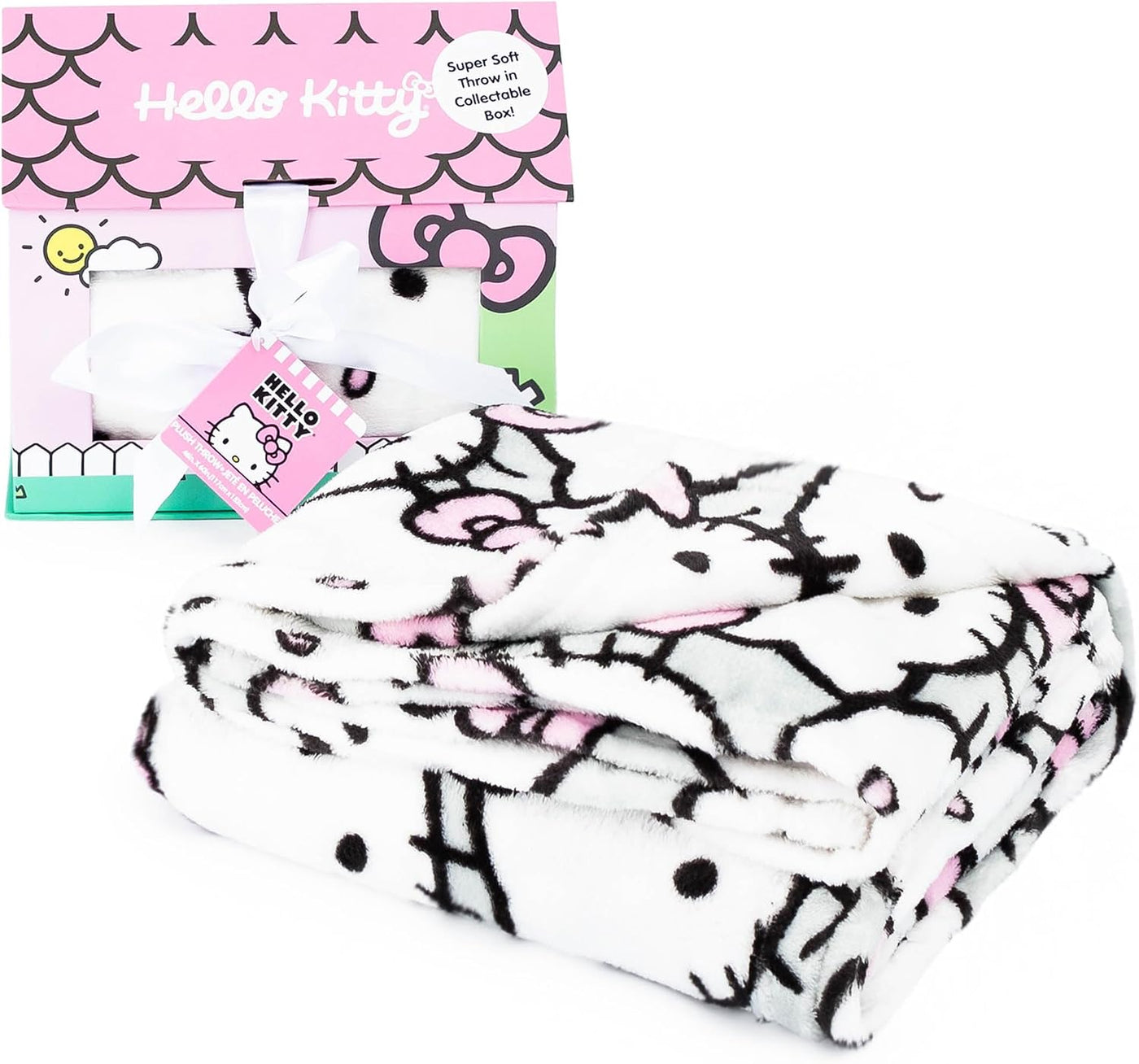 Jay Franco Hello Kitty - Manta con caja de regalo de casa de juegos...