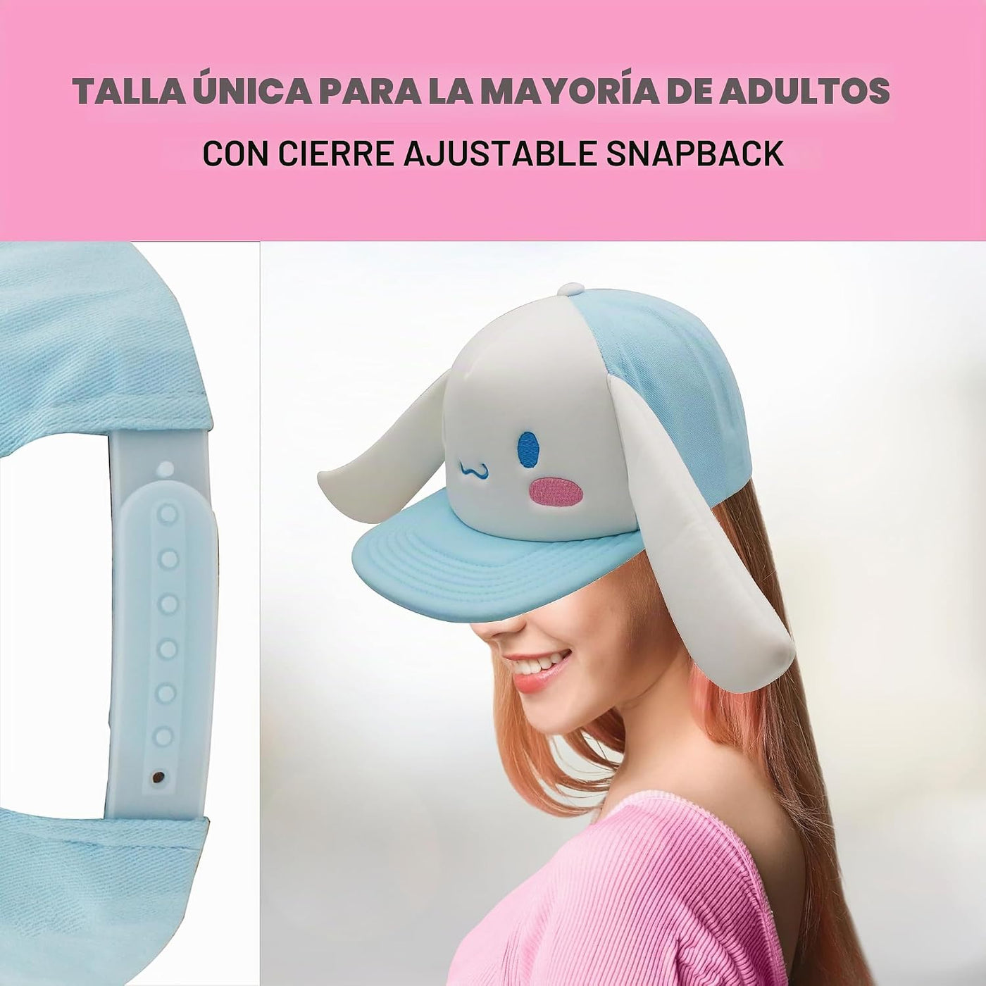 Hello Kitty Gorra de béisbol, gorra Snapback para mujer con ala pla...