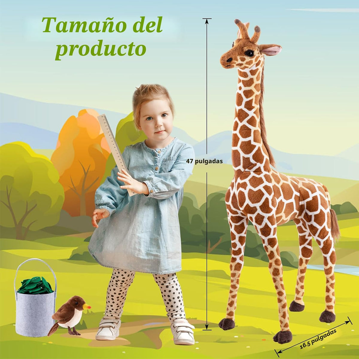BRINJOY Juego de Jirafa de Peluche Gigante, Juguete de Peluche de J...