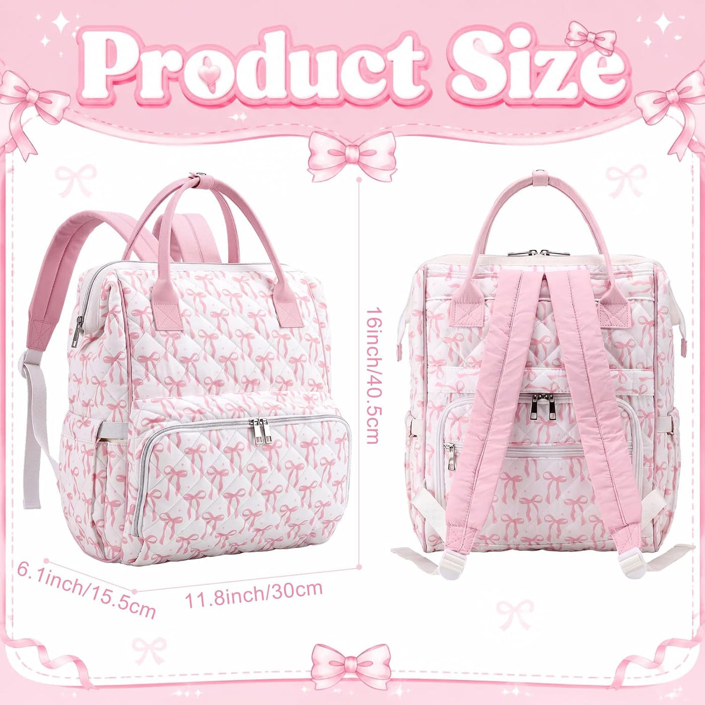 Mochila acolchada para pañales para bebé, bolsa de pañales para niñ...