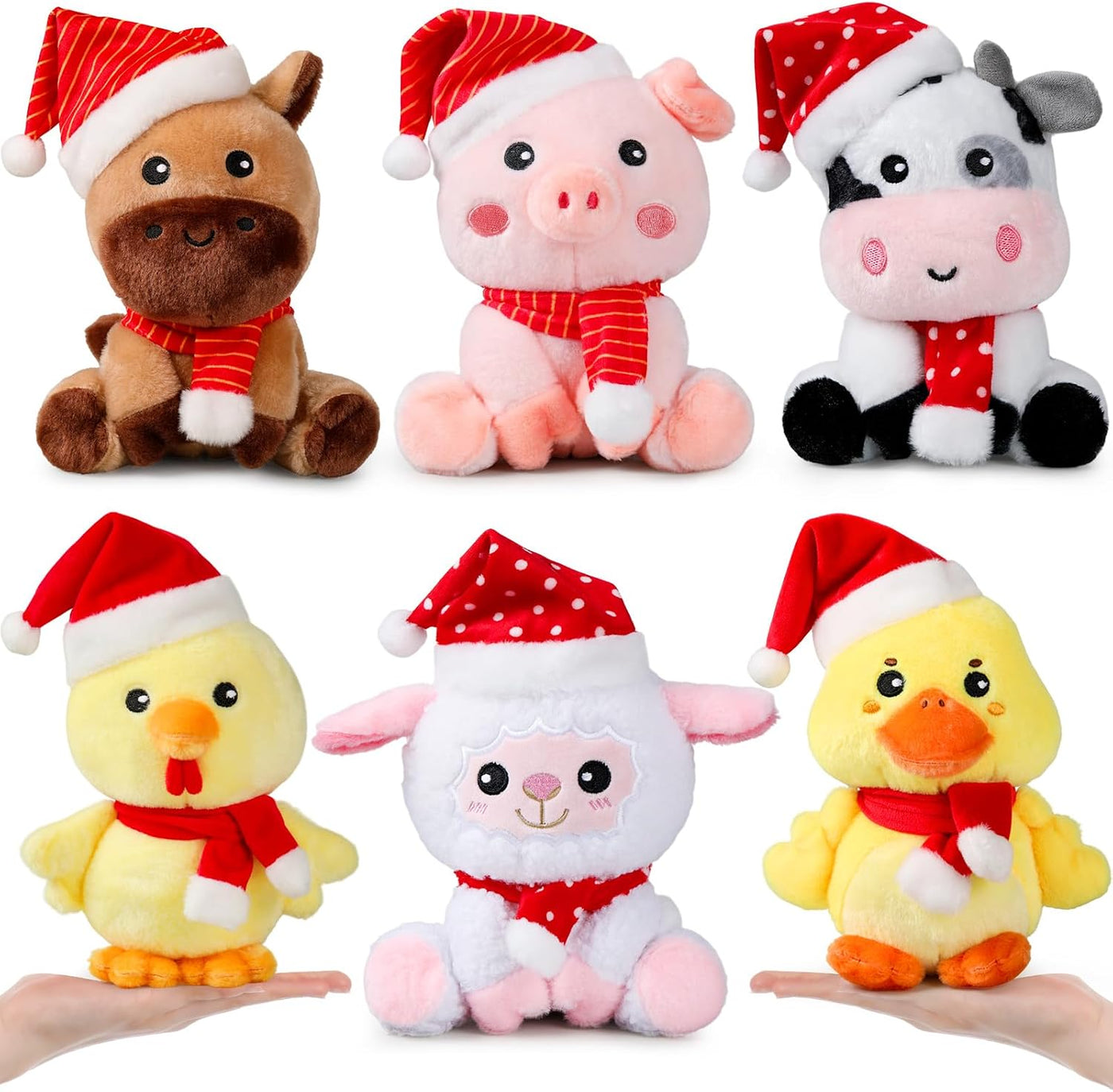 RoundFunny 6 animales de granja grandes de 7 pulgadas a granel con...