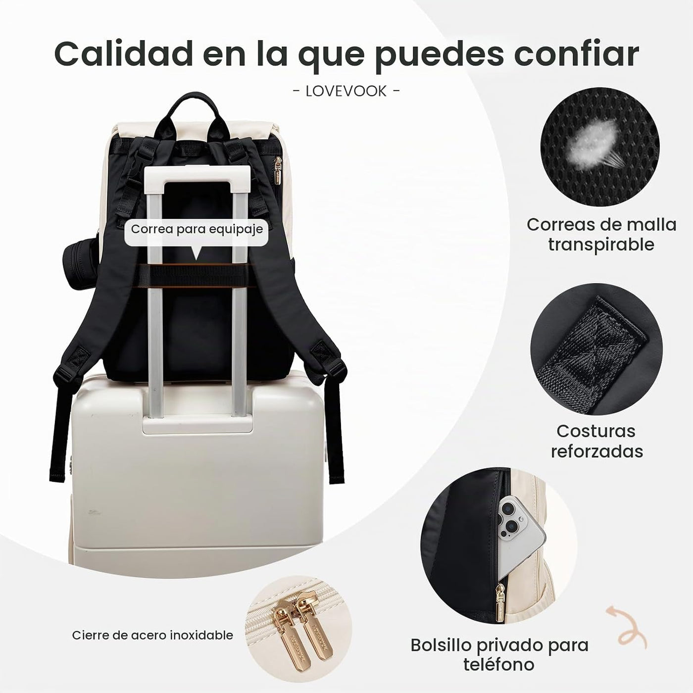 LOVEVOOK Mochila para Pañales, Bolsas de Viaje para Bebés para Niño...