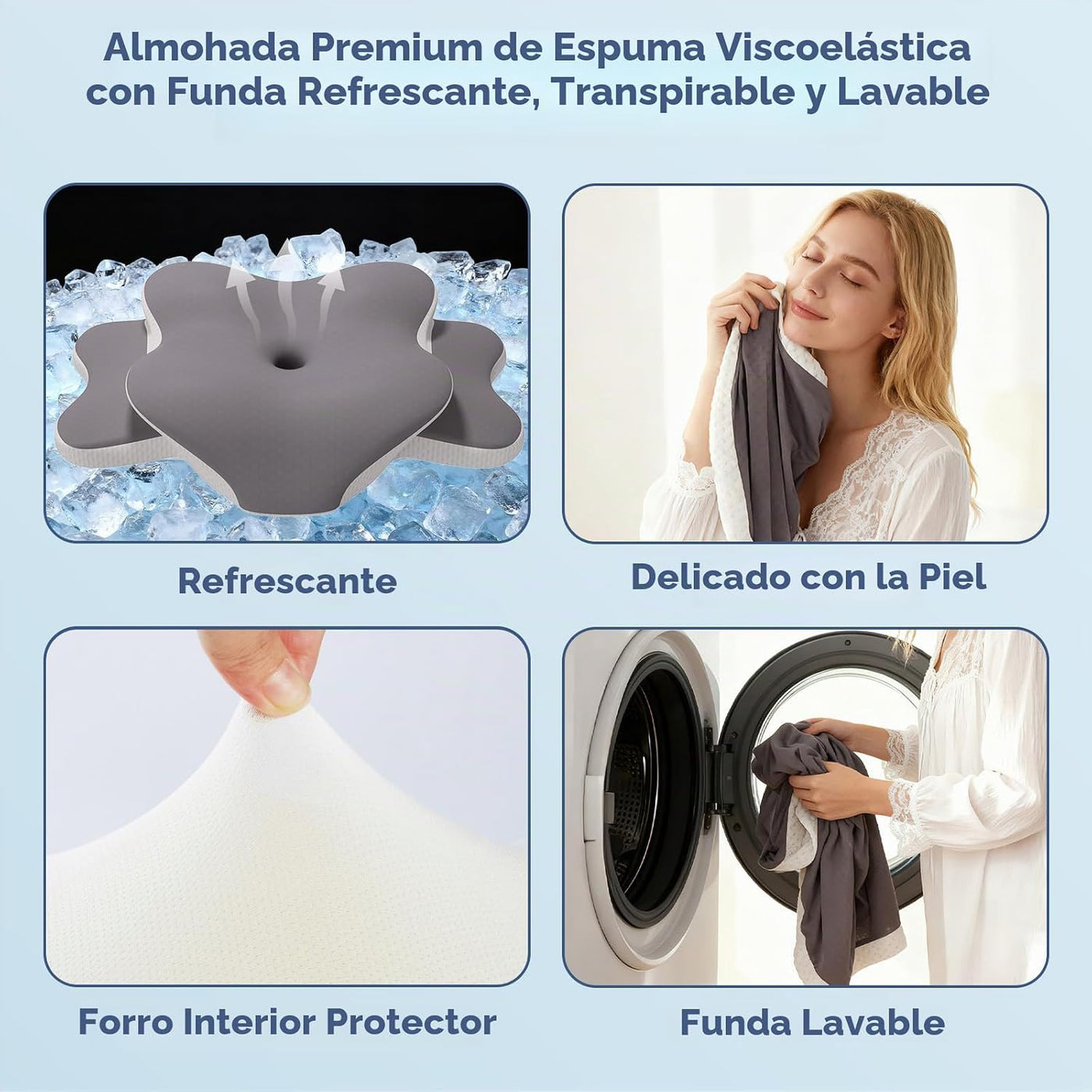 IvaBed Almohada cervical ergonómica para el cuello para aliviar el...
