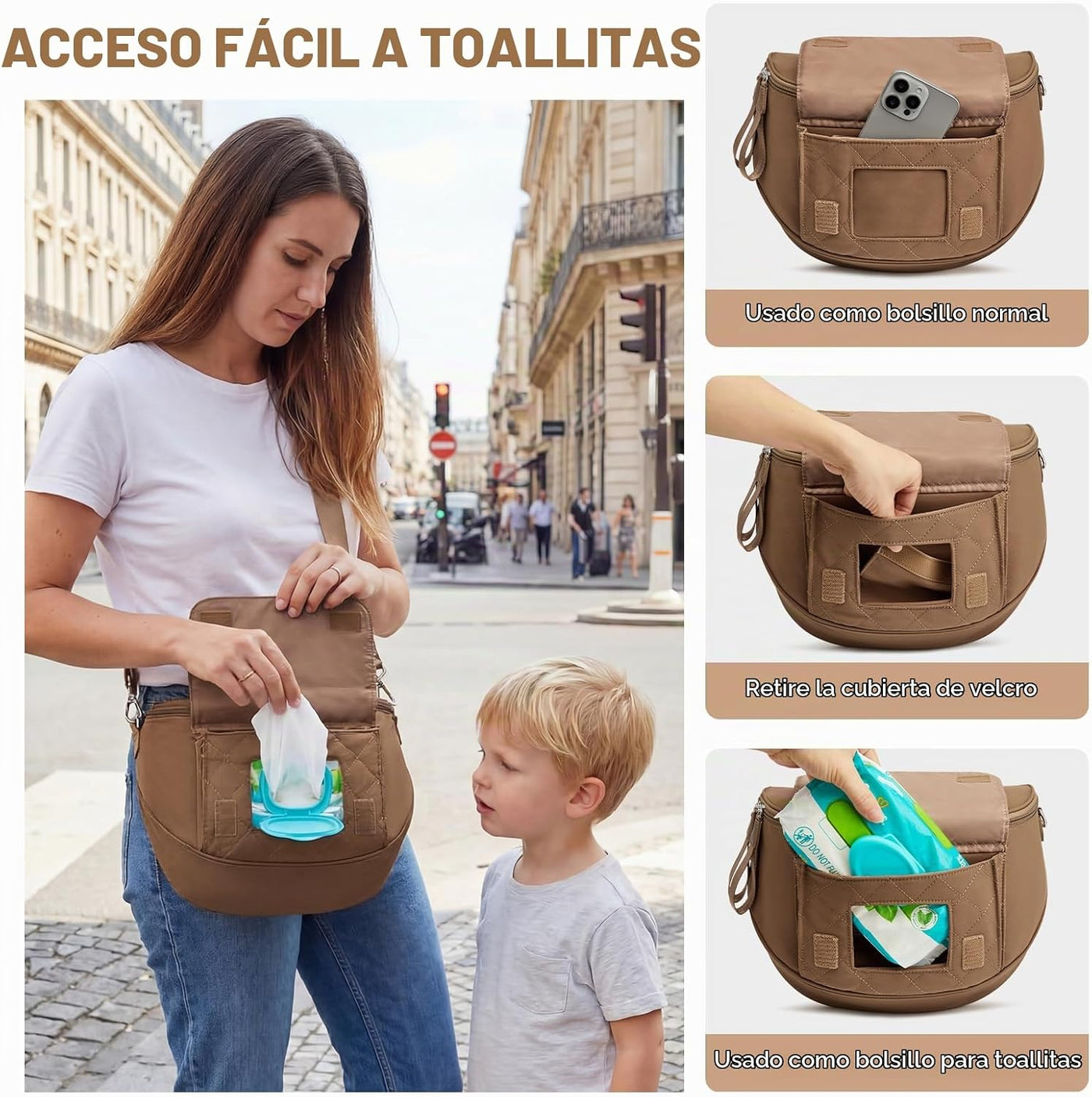 G4Free Pequeña bolsa de pañales con cambiador portátil, de nailon,...