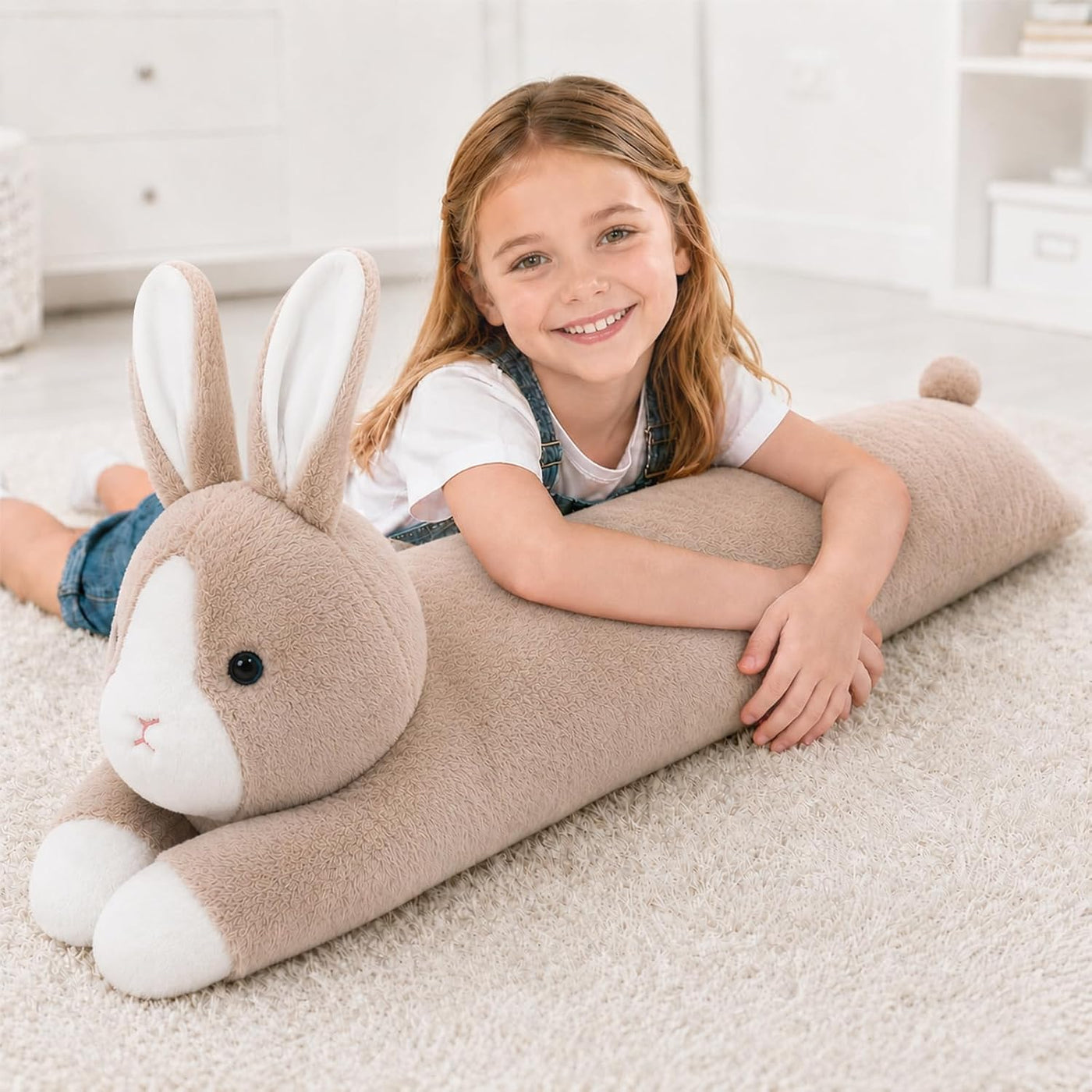 MMguai Peluche de conejo gigante de 40 pulgadas, almohada de felpa...
