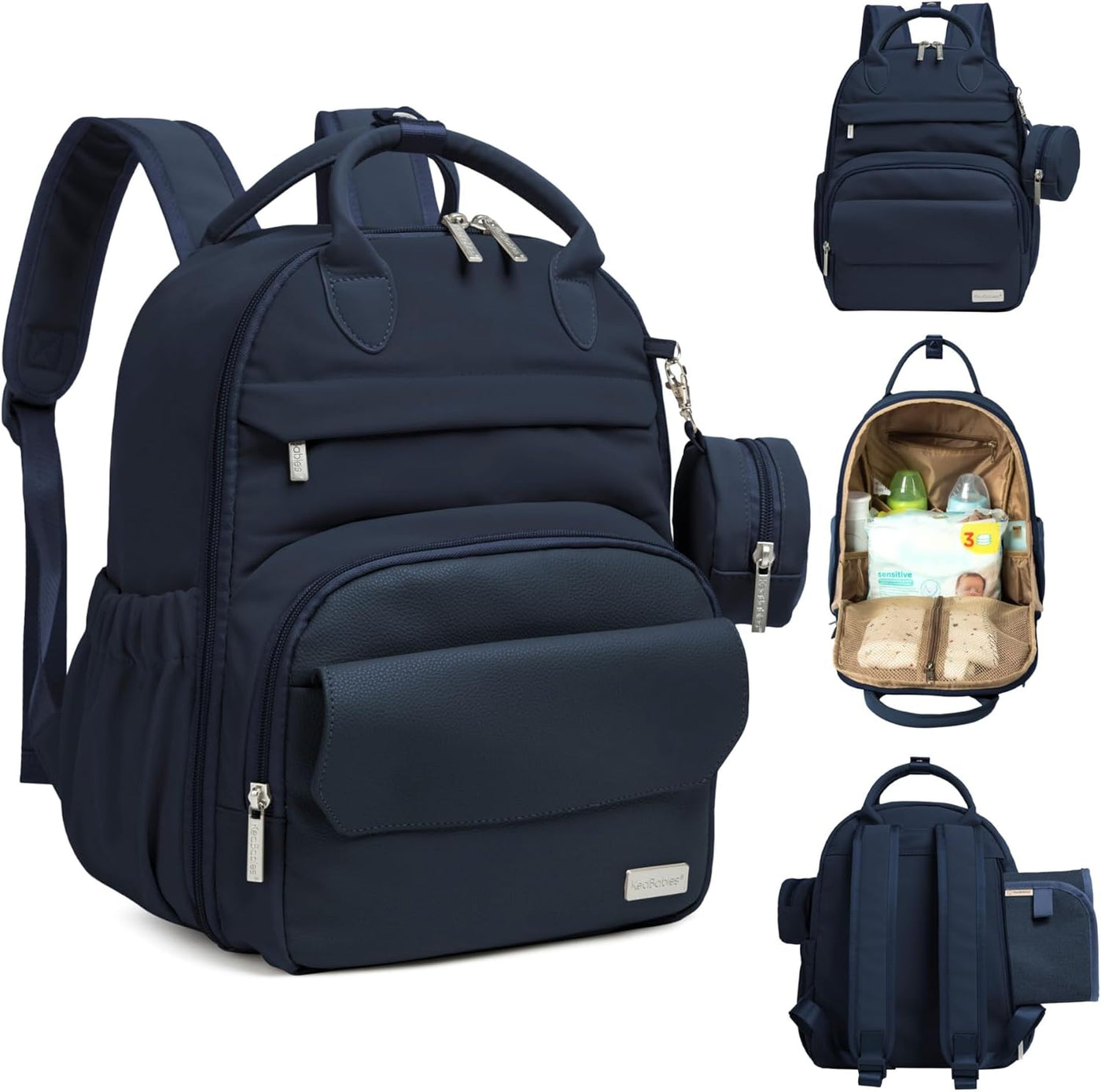KeaBabies Mochila para pañales, mochilas de viaje para pañales (azu...