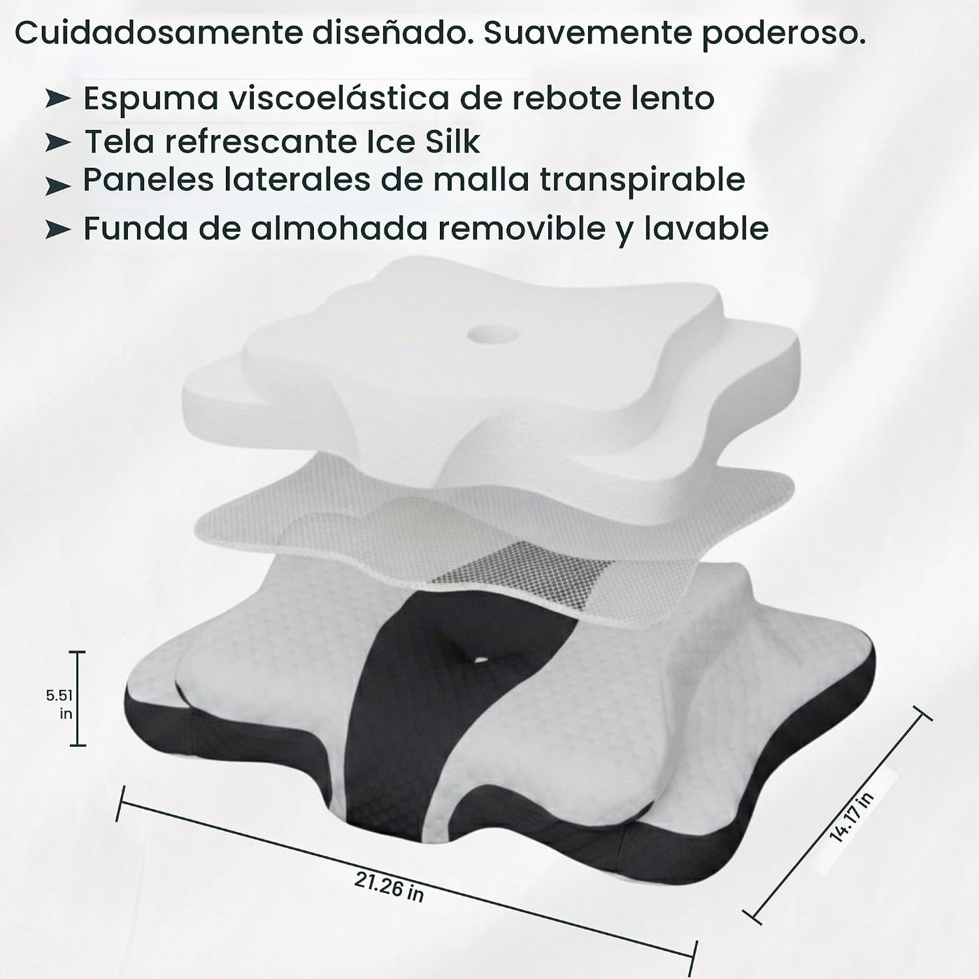 piluxx Almohada cervical ergonómica para dormir \u2013 Almohada cer...