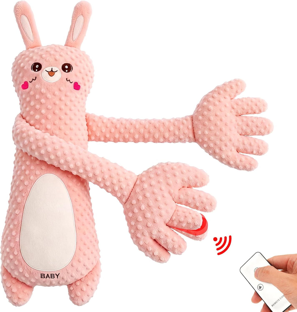 LiKiLiKi Pink Rabbit - Juguete de peluche interactivo con control r...