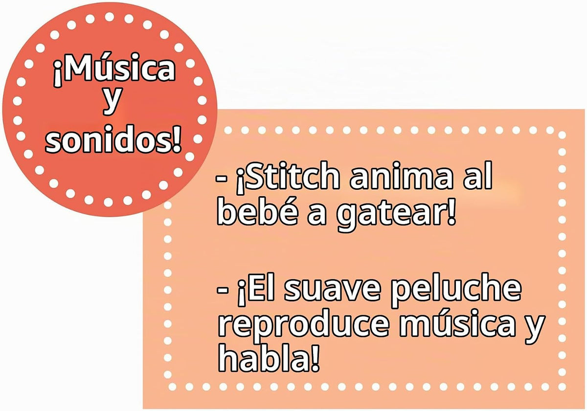 Disney Baby Musical Crawling and Talking Pals, Stitch, juguete de p...