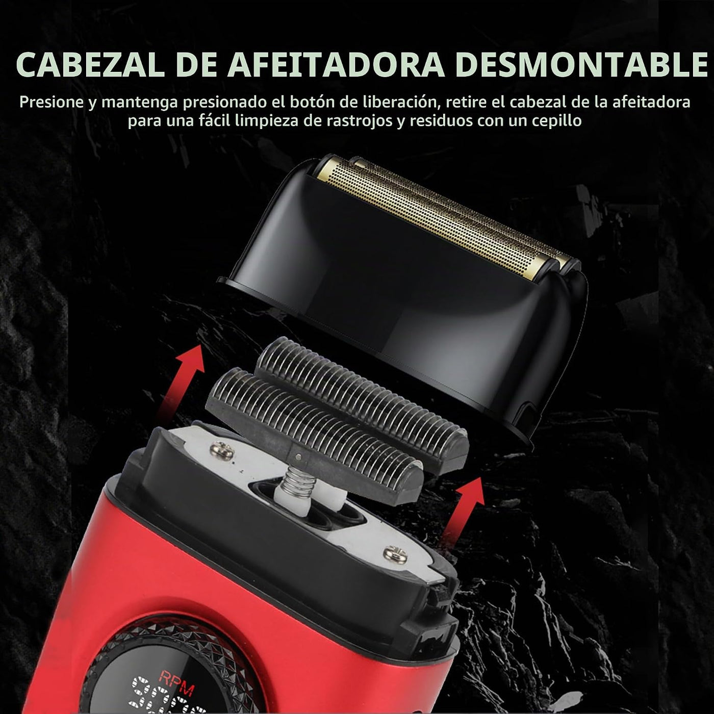 VGR Juego de cortapelos de barbero profesional 3 en 1, recortadora...