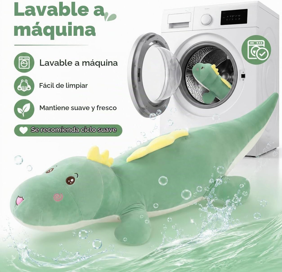 Tianmihou Almohada corporal de dinosaurio gigante de 32 pulgadas, l...