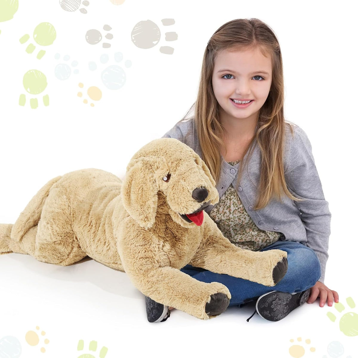 Geosar Animales de peluche de perro de 15.7 pulgadas, suaves juguet...