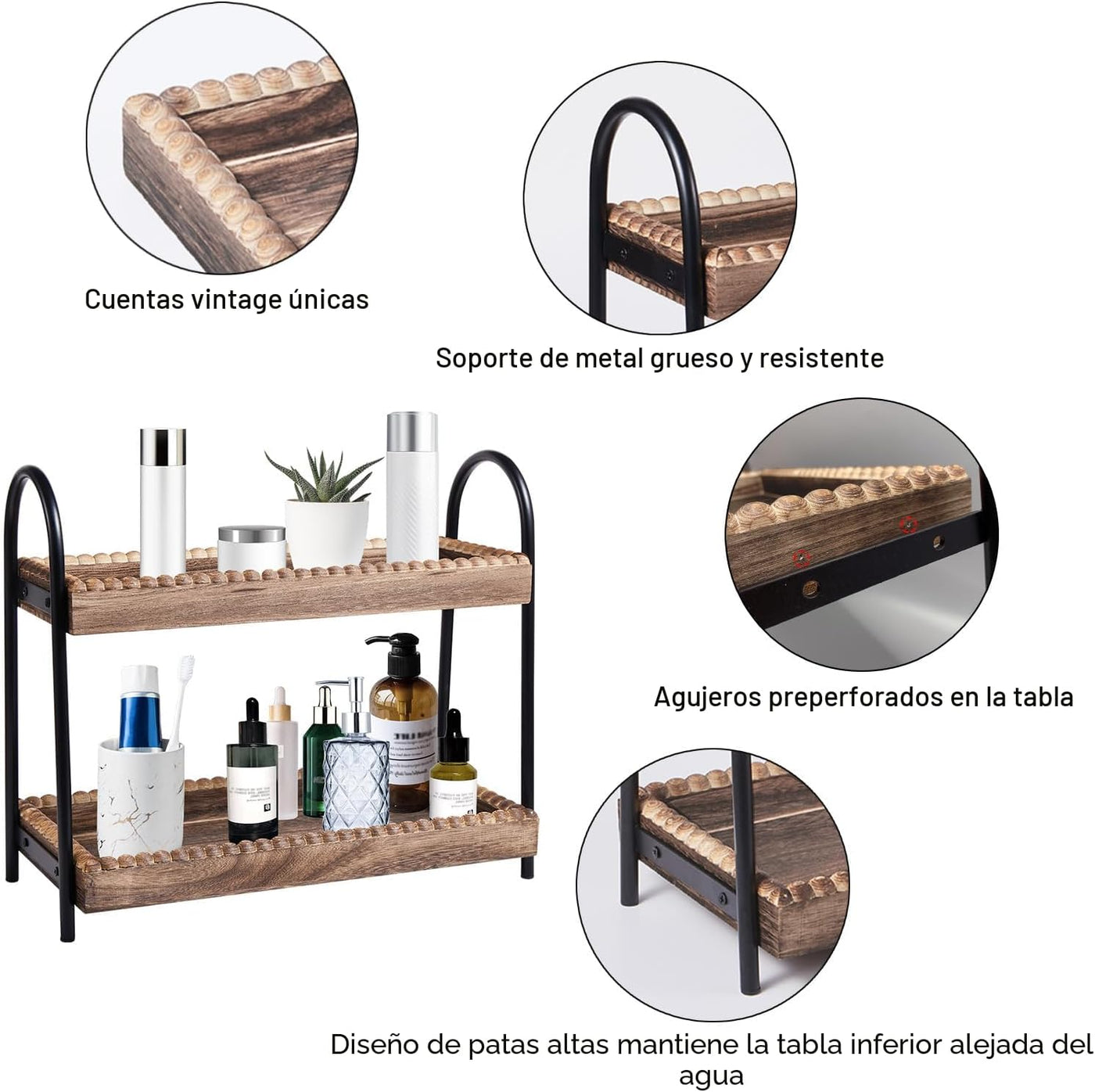 BDBDYEAY Organizador de encimera de baño, organizador de tocador de...