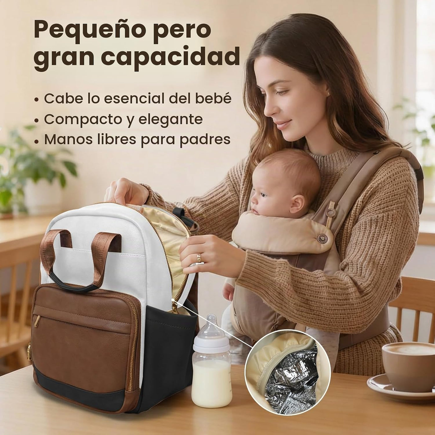 miss fong Bolsa de pañales pequeña \u2013 Mochila para pañales de b...