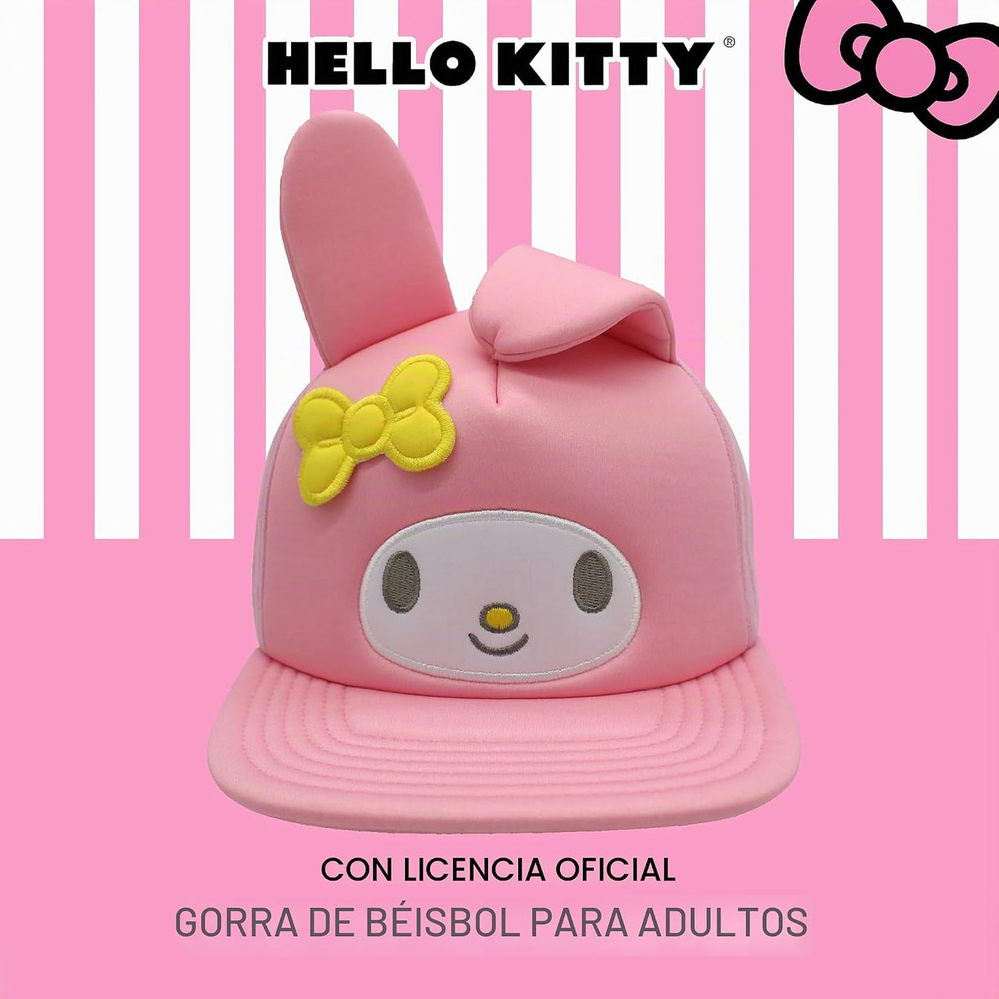 Hello Kitty Gorra de béisbol, gorra Snapback para mujer con ala pla...