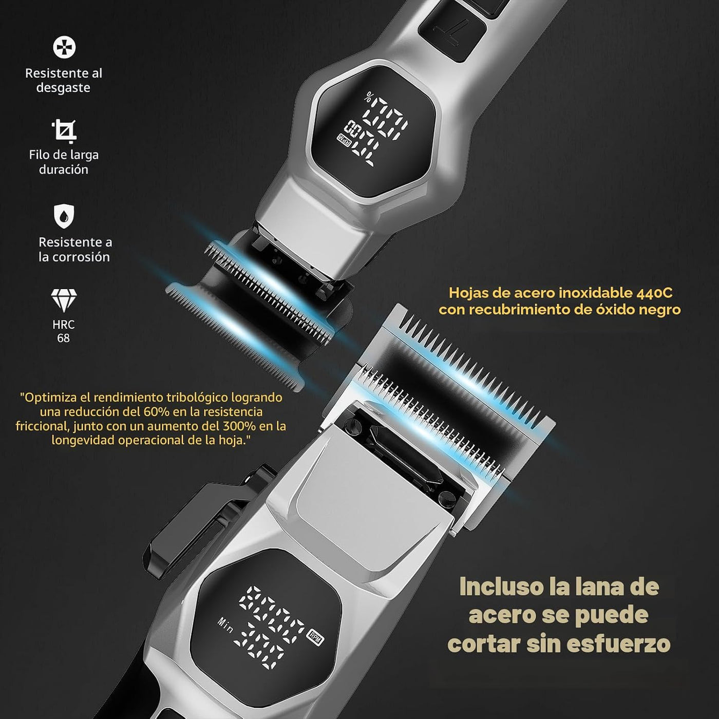 ANGFAN Cortapelos Profesionales para Hombres - Motor sin Escobillas...