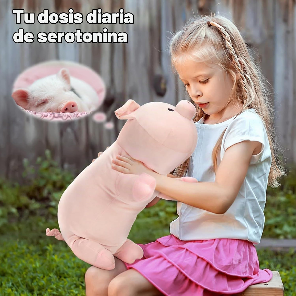 MaoGoLan - Almohada de peluche de cerdo rosa, almohada corporal de...