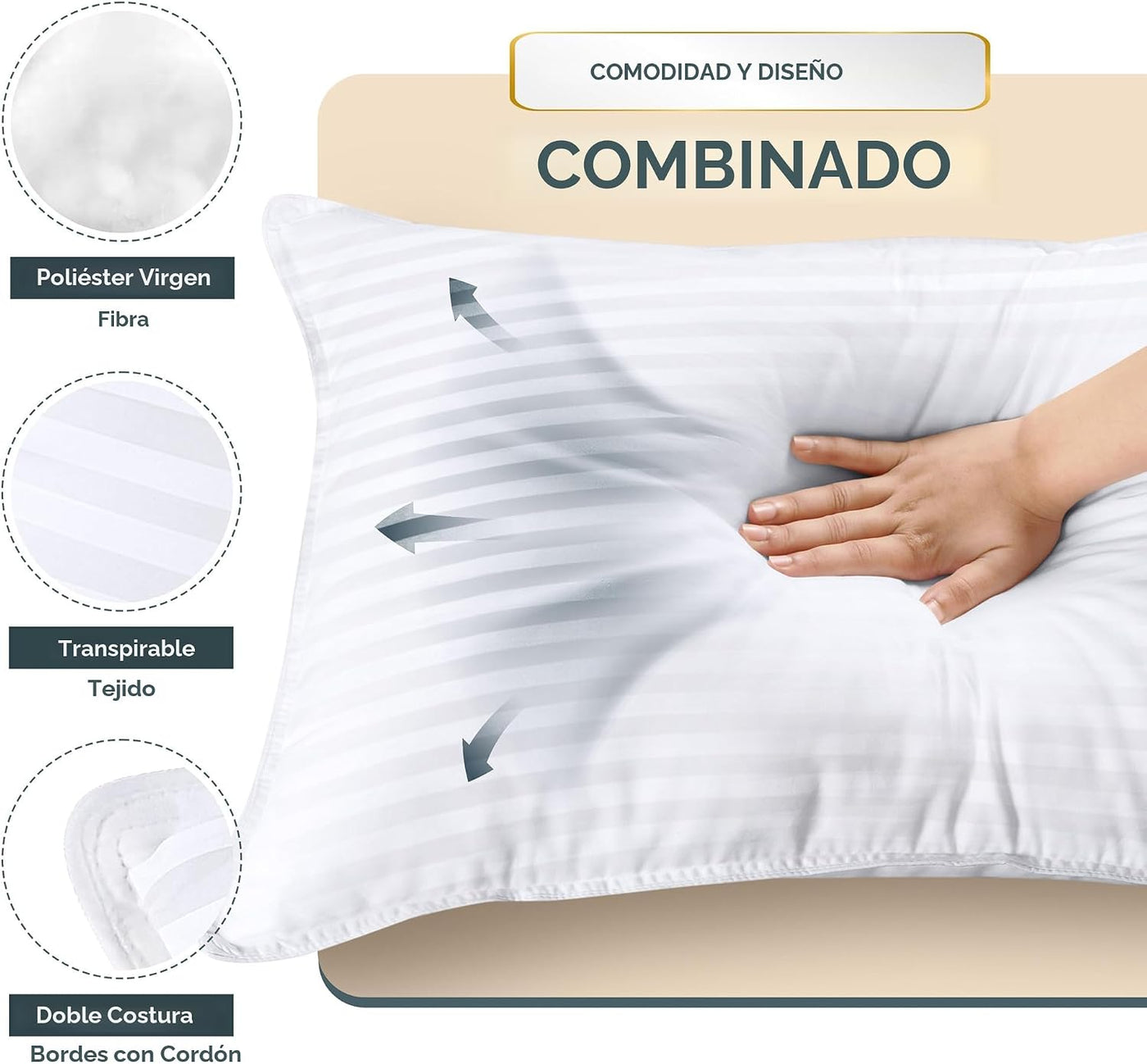 Utopia Bedding - Juego de 2 almohadas para dormir tamaño Queen (bla...