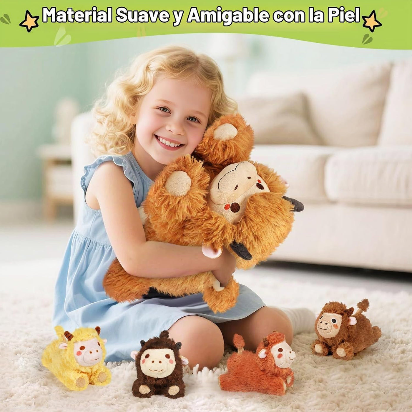 KMUYSL Highland Cow - Animal de peluche para niñas de 0 1 2 3 4 5 6...