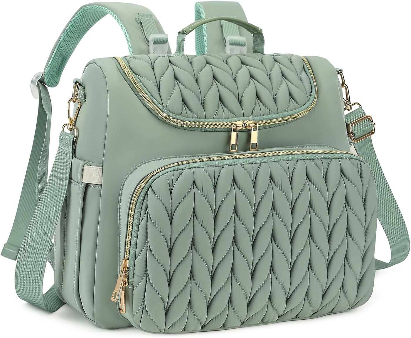 Bevkois Mochila pequeña para pañales acolchada, mini bolsa cruzada...