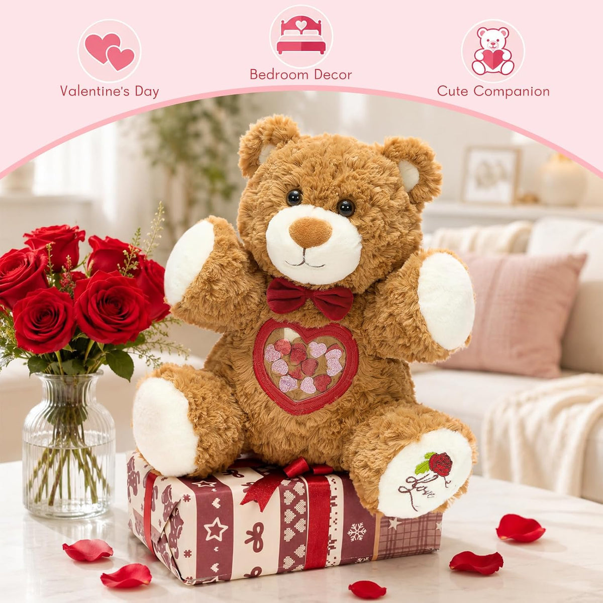 Tezituor Oso de peluche, lindo juguete de peluche de oso, regalos d...