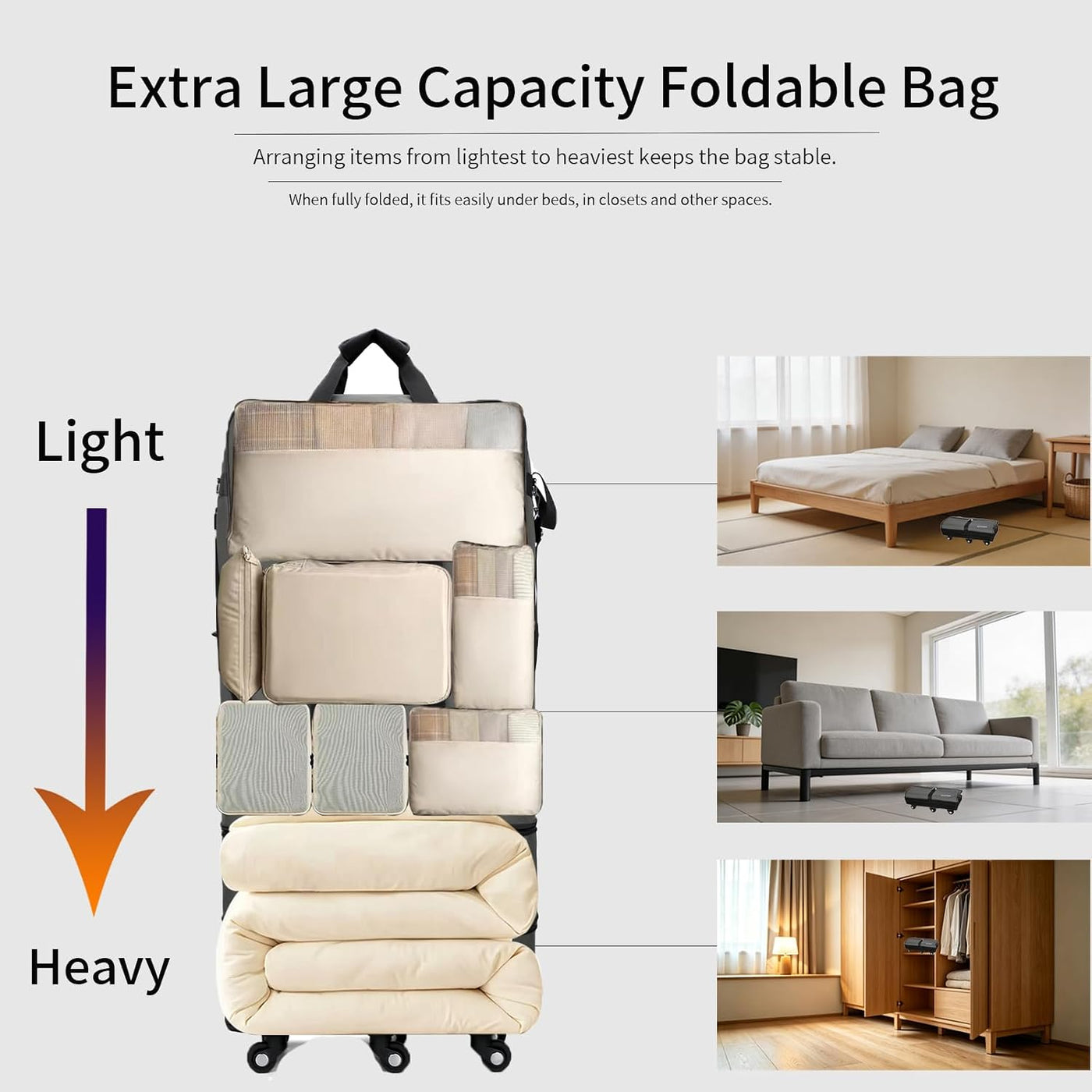 Gloyuda Maletas extra grandes de 43.8 pulgadas con ruedas, bolsa de...