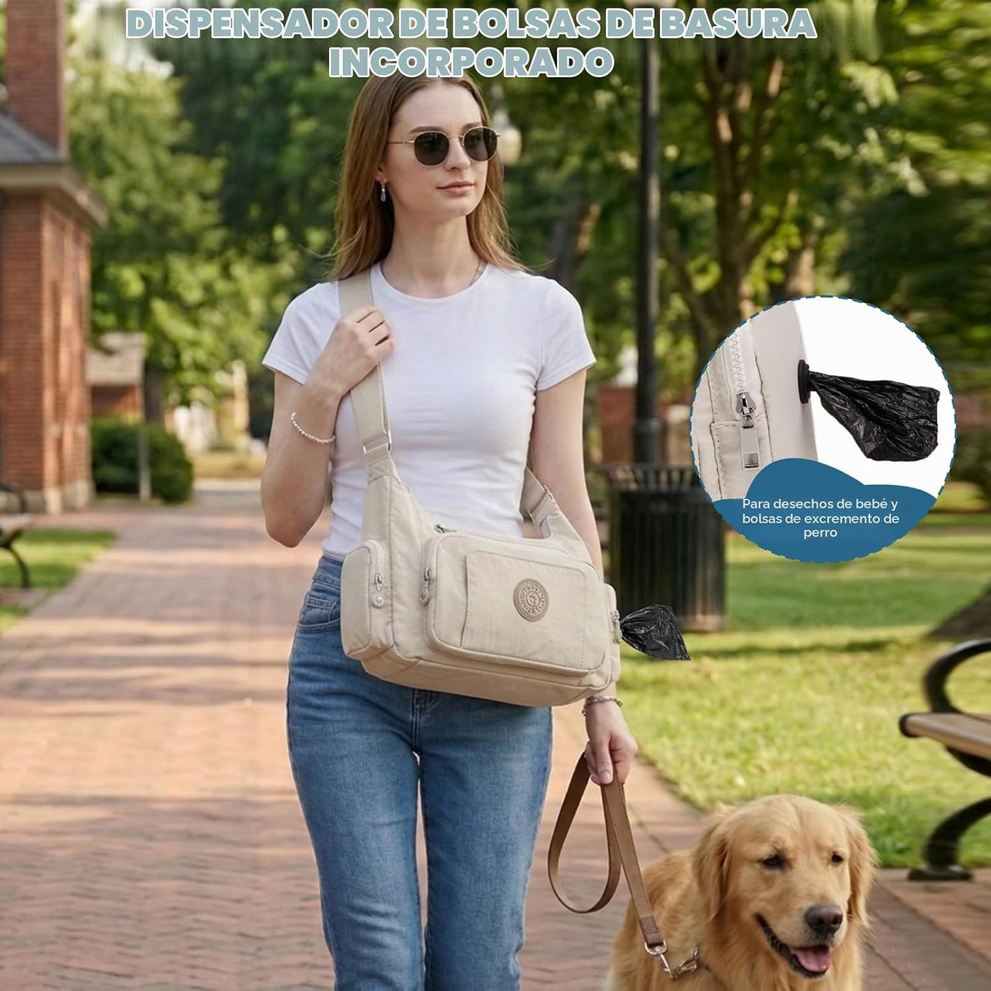 Bolsas cruzadas acolchadas para mujer, bolsa grande para pañales co...