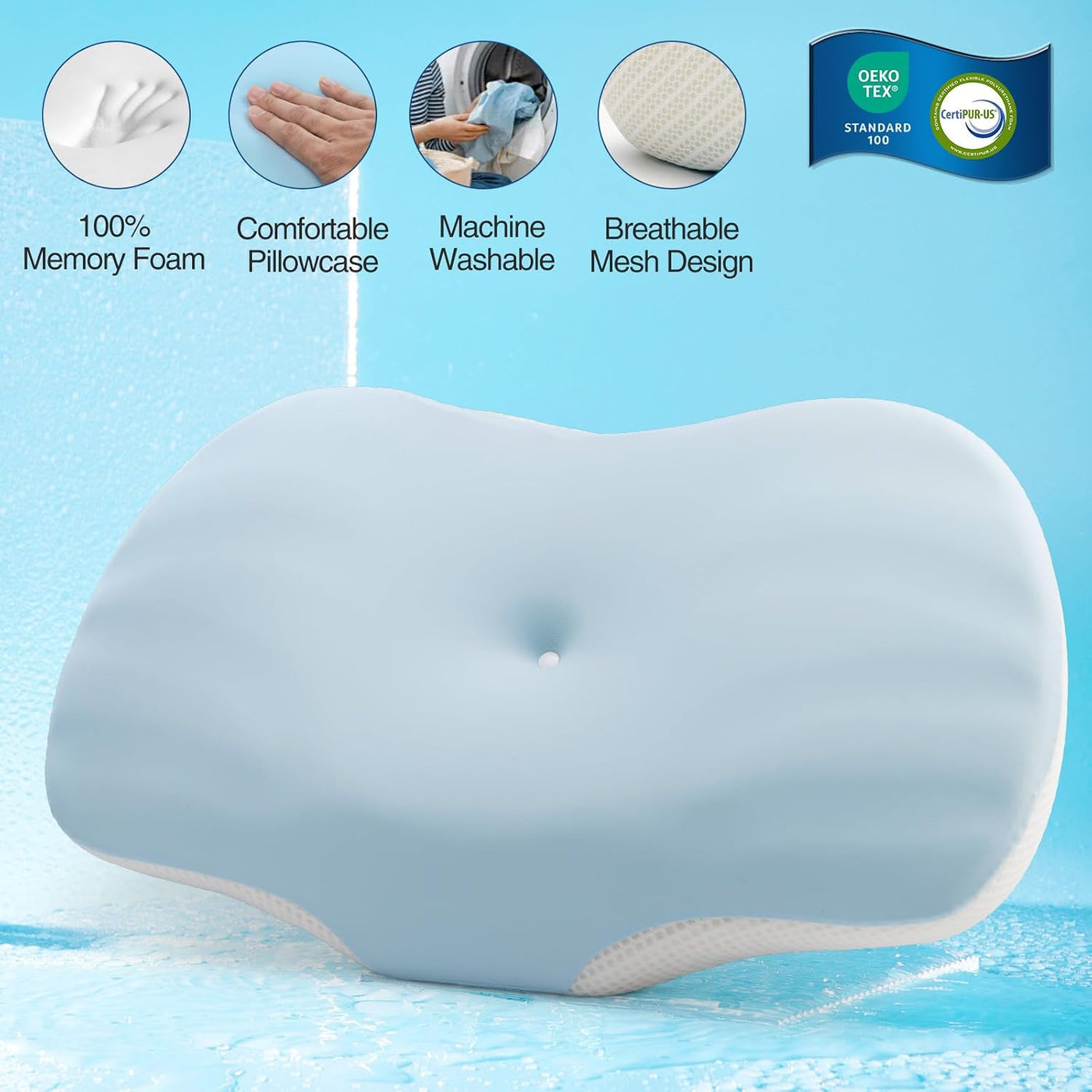 JOYENERGY Almohada cervical o soporte para el cuello, almohadas erg...